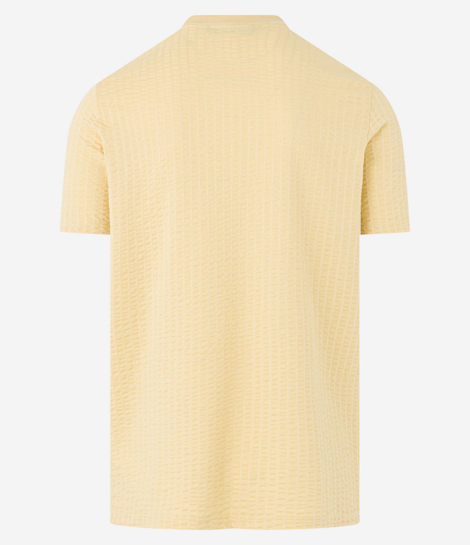 Camiseta Slim em Algodão com Textura de Listras Amarelo 7