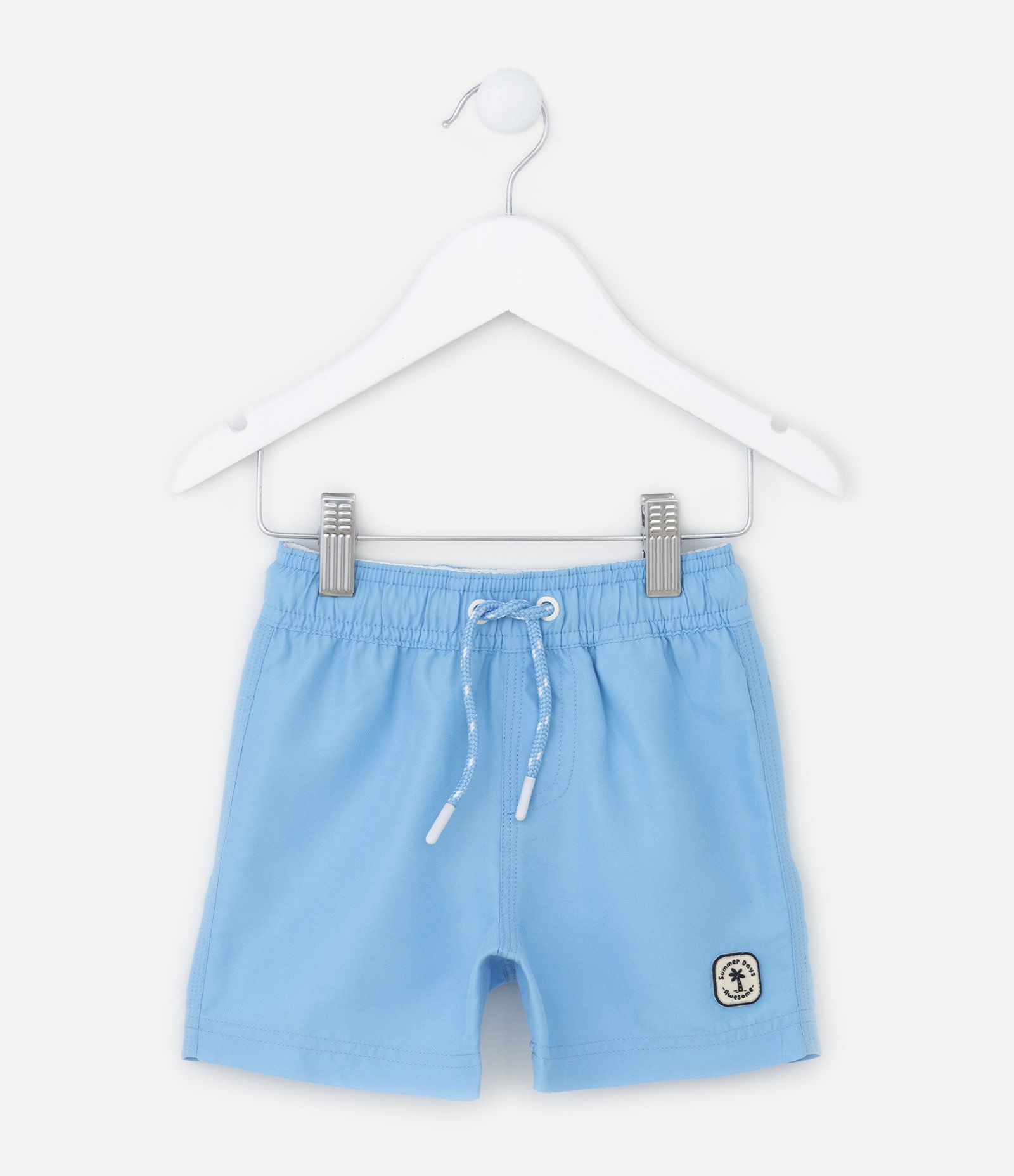 Bermuda de Banho Infantil com Etiqueta Emborrachada - Tam 1 a 5 anos Azul 1