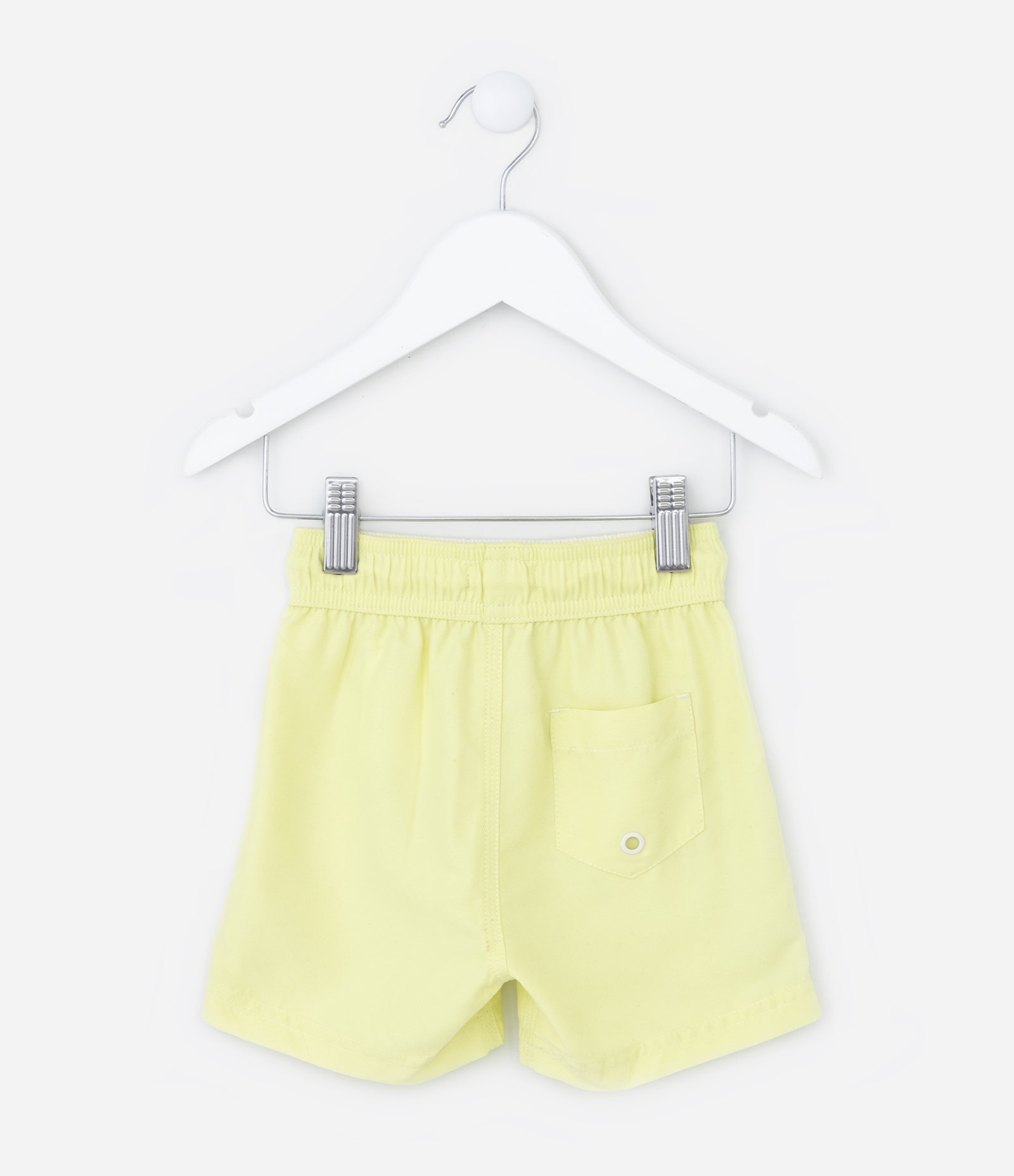 Bermuda de Banho Infantil com Etiqueta Emborrachada - Tam 1 a 5 anos Amarelo Lima 2