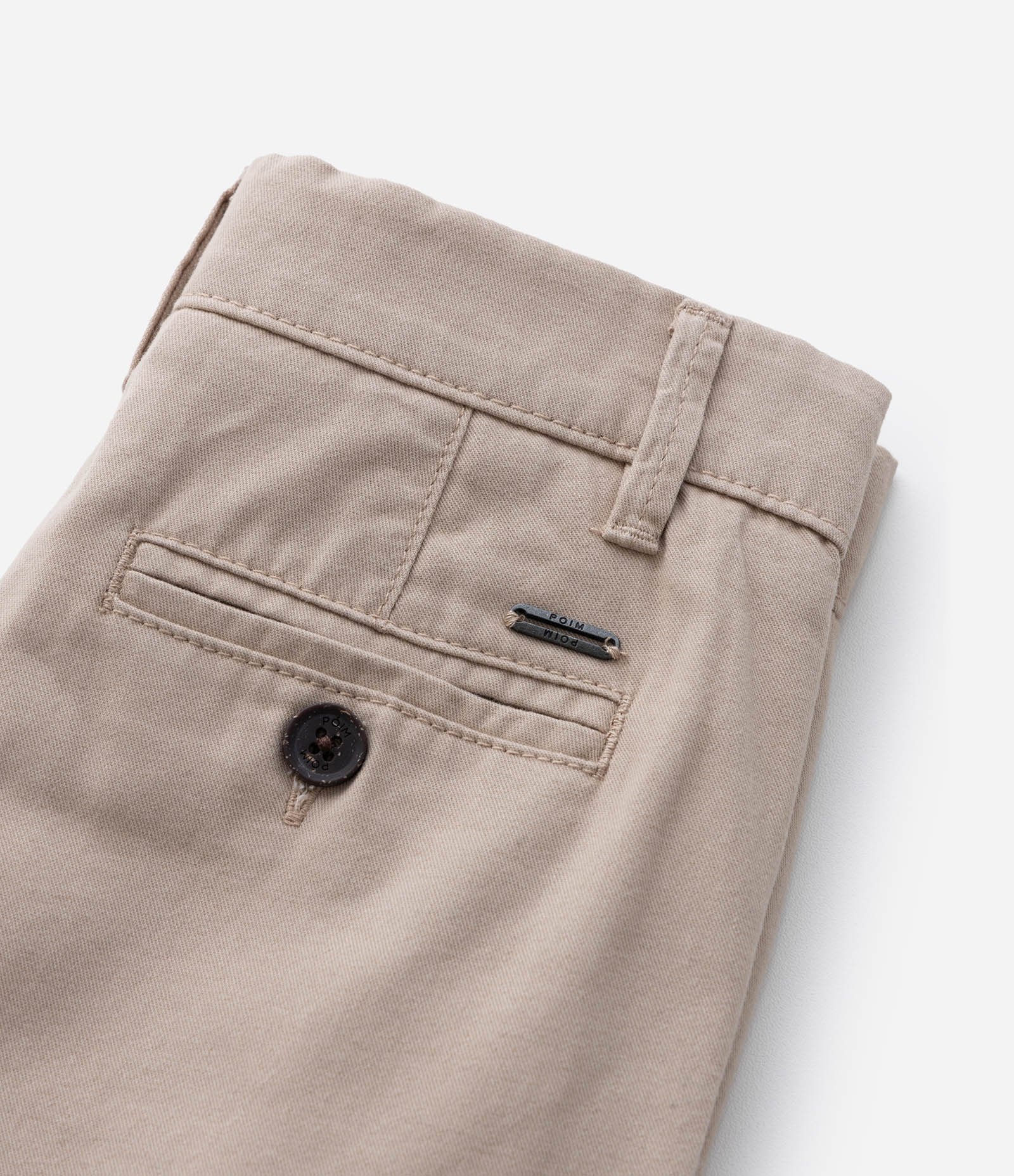 Bermuda Infantil em Sarja com Cinto - Tam 1 a 4 Anos Bege 4