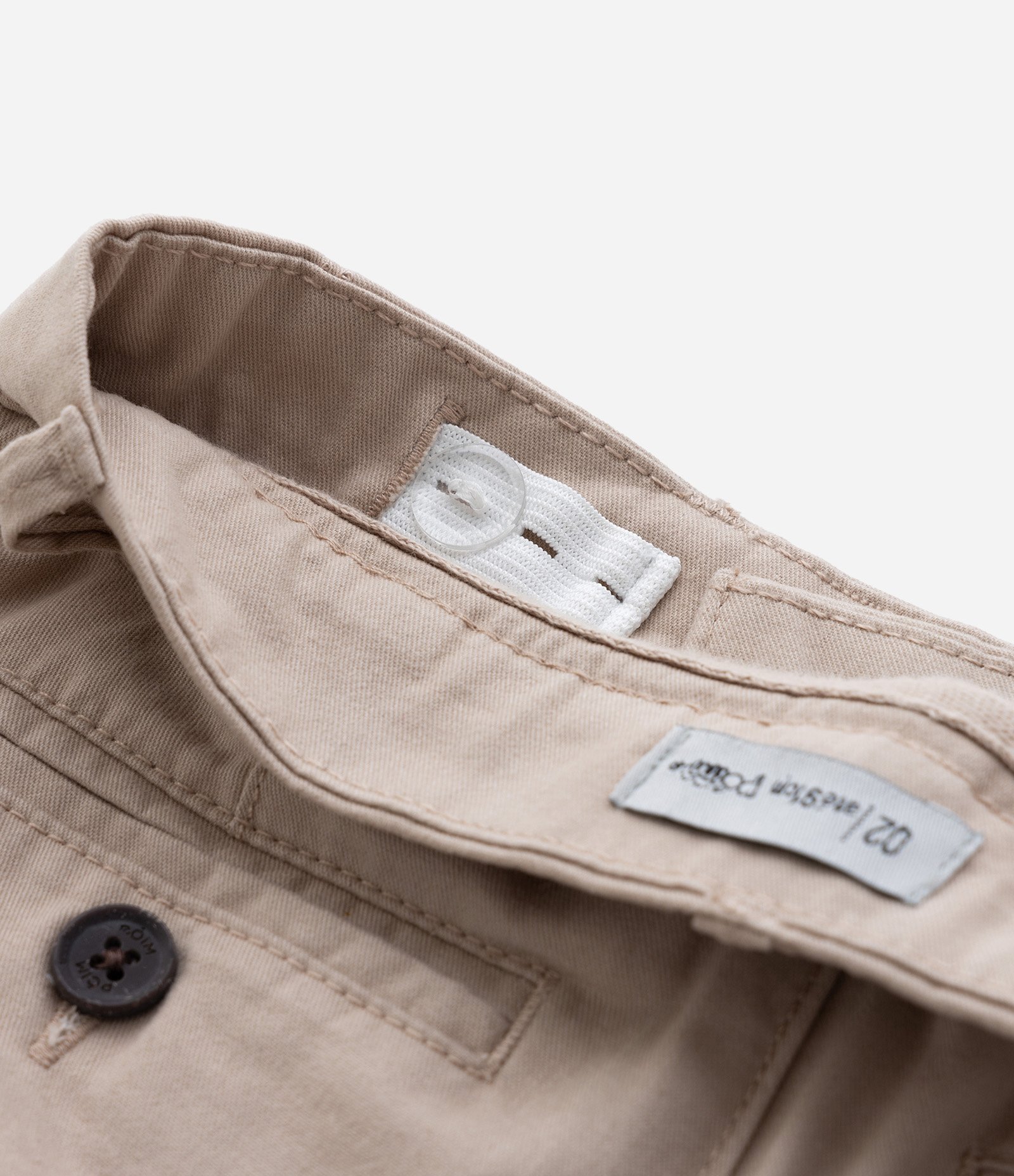 Bermuda Infantil em Sarja com Cinto - Tam 1 a 4 Anos Bege 7