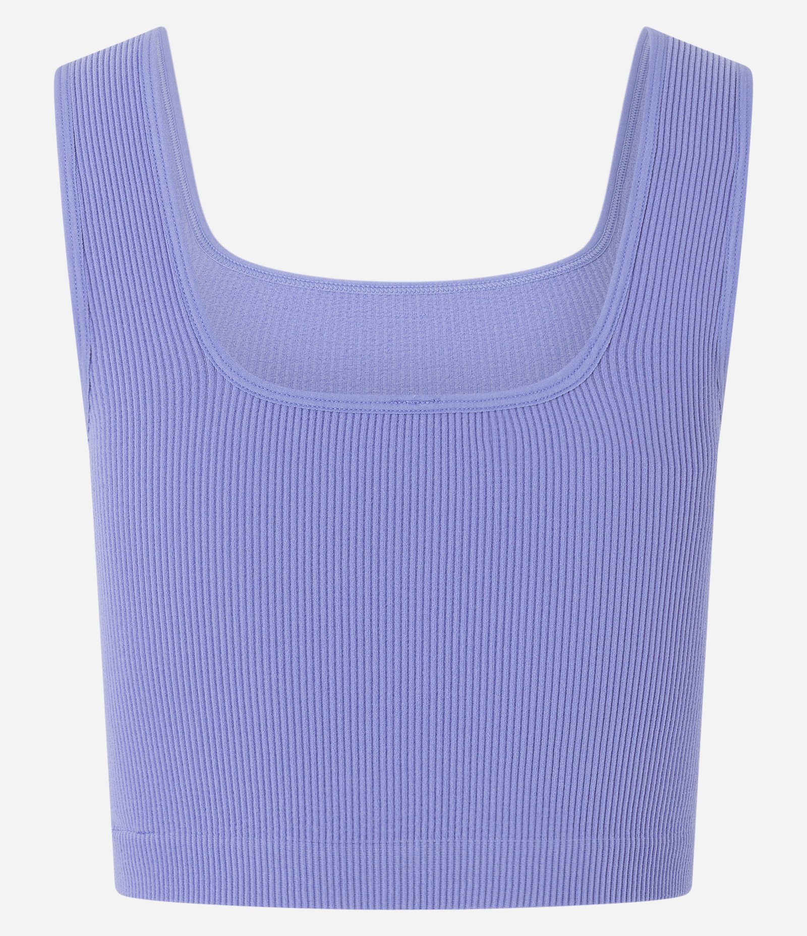 Blusa Regata Cropped Básica em Poliamida Canelada sem Costura Lilás 7