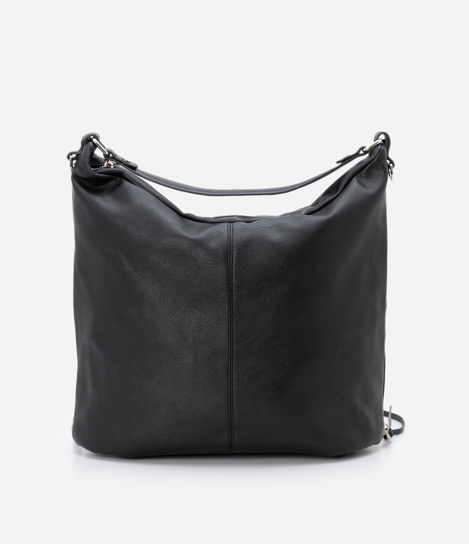 Bolsa Hobo Grande Desestruturada com Alças Duplas Preto 5