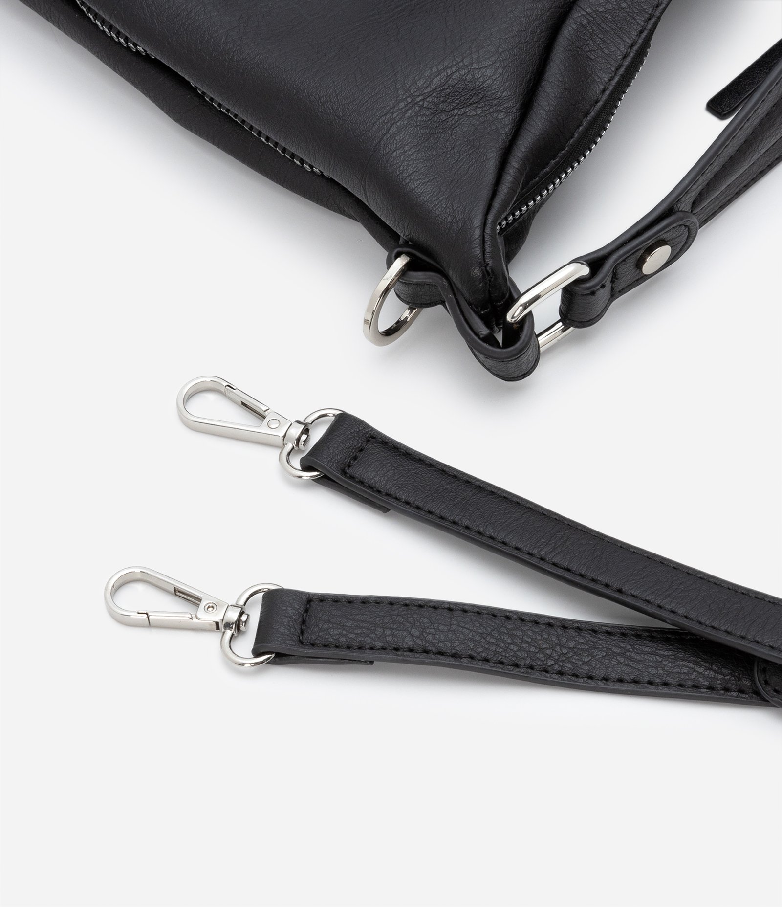 Bolsa Hobo Grande Desestruturada com Alças Duplas Preto 6