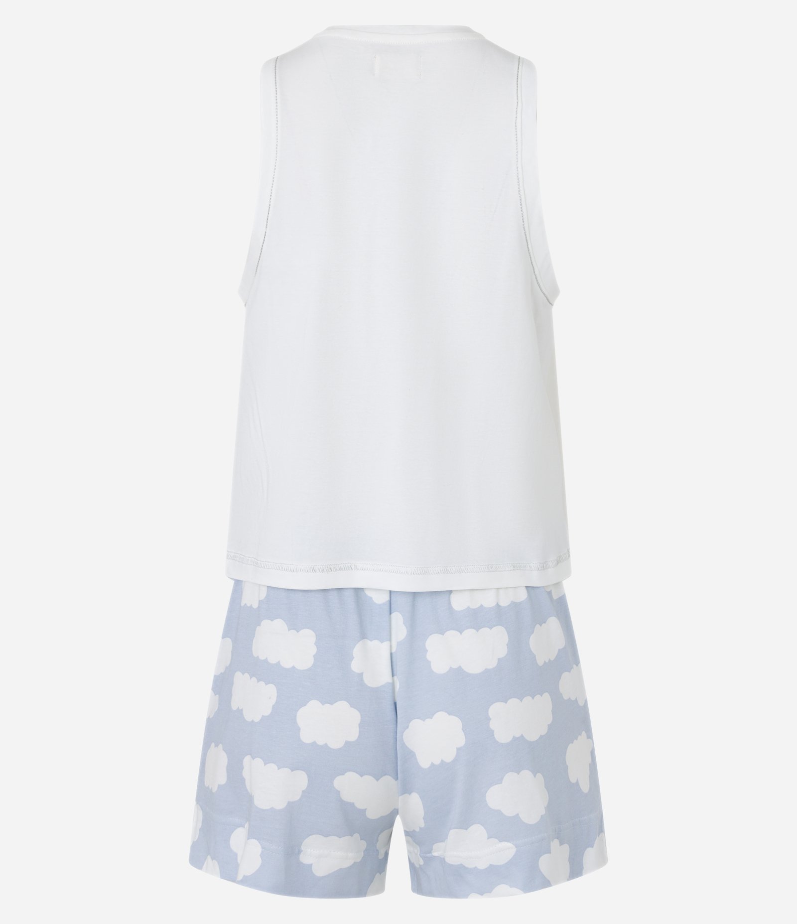 Pijama Short Doll com Estampa de Nuvem em Algodão Branco Neve 6