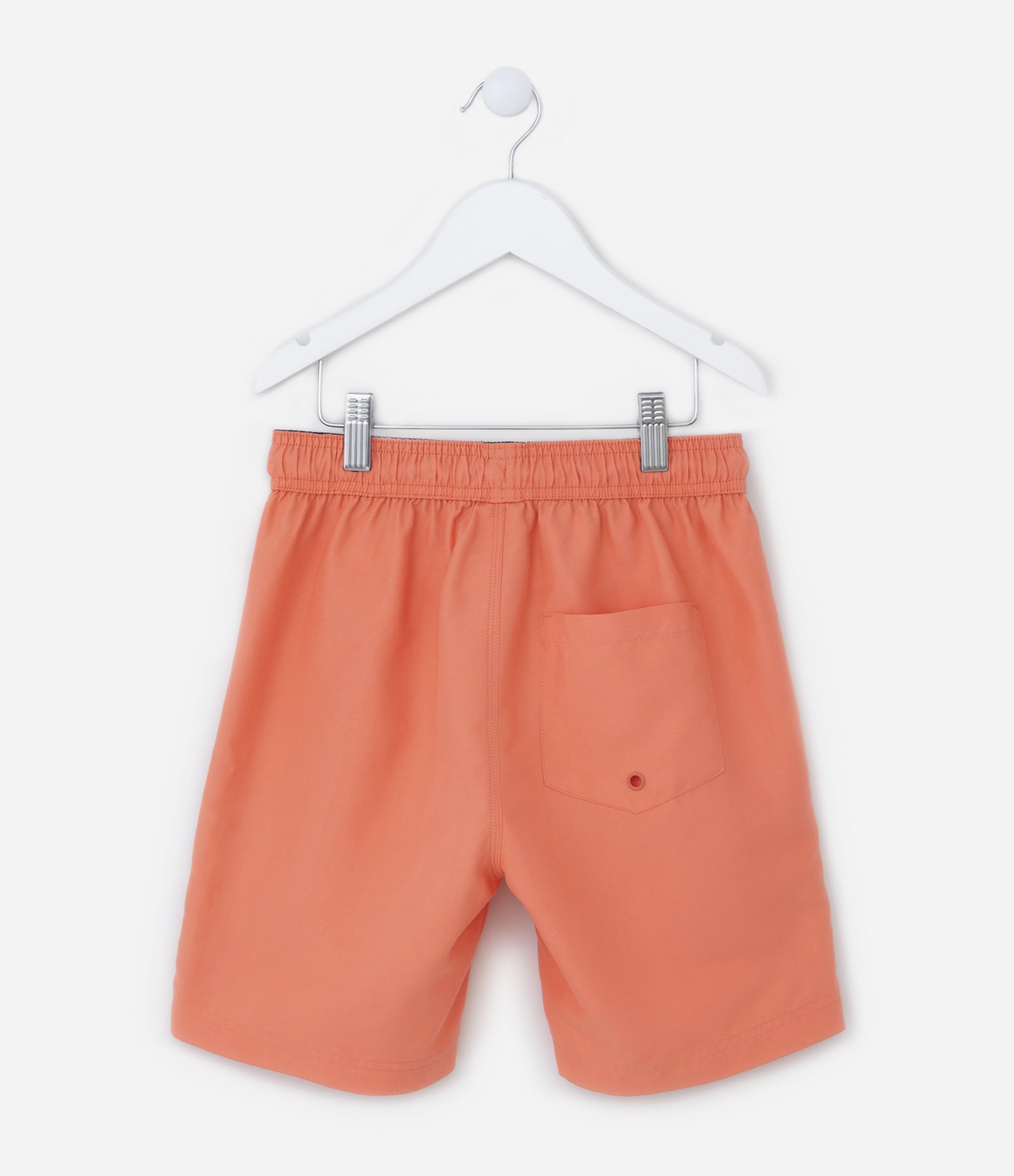 Bermuda de Banho Infantil com Etiqueta Emborrachada - Tam 5 a 14 anos Laranja 3