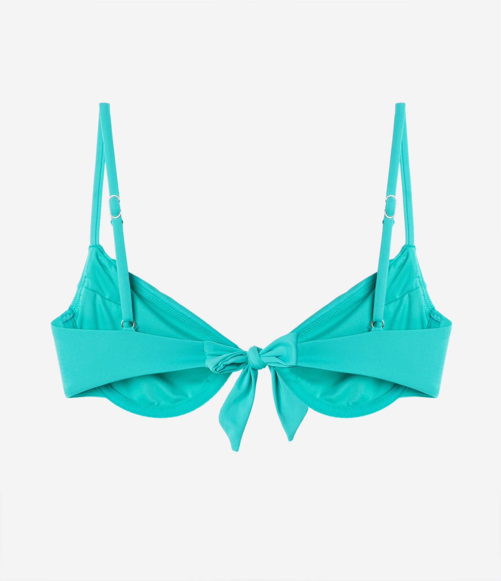 Biquíni Top Meia Taça em Microfibra com Recorte no Busto Verde Piscina 6