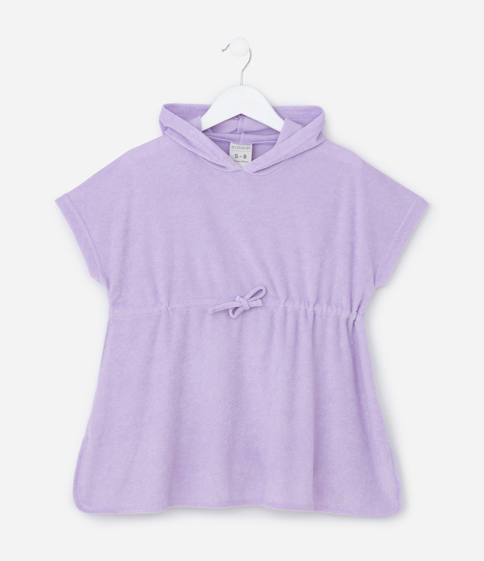 Saída de Praia Infantil Atoalhada com Capuz e Amarração na Cintura - Tam 3 a 16 anos Lilás 1