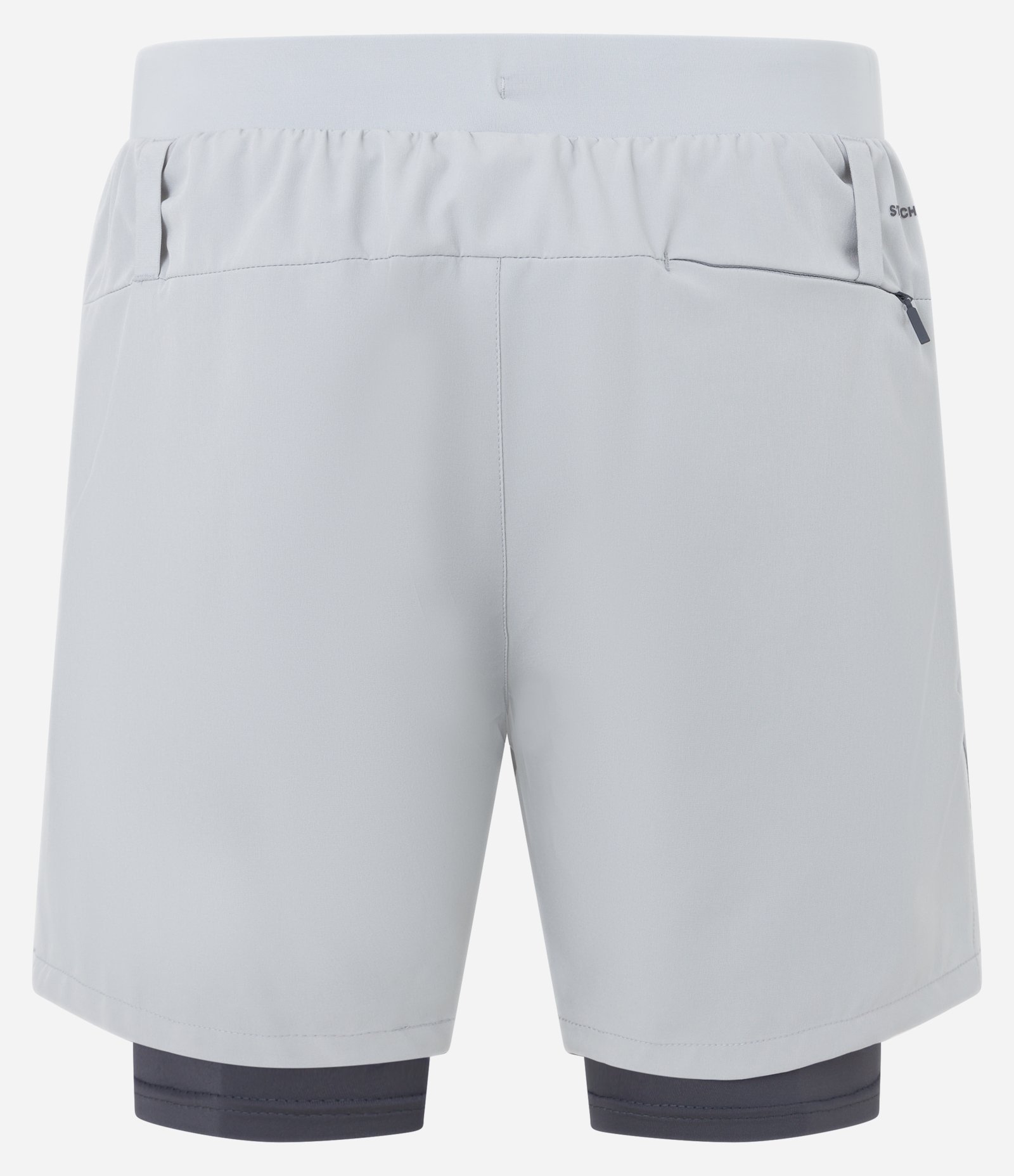 Bermuda Esportiva Corrida com Short de Compressão Cinza 6