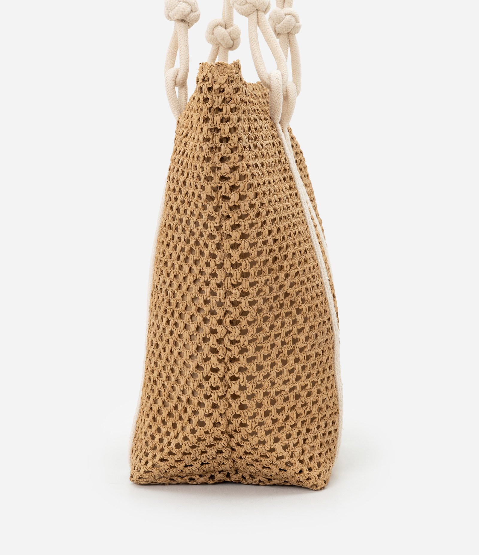 Bolsa de Praia em Papel com Alça de Corda com Nó Marrom 3