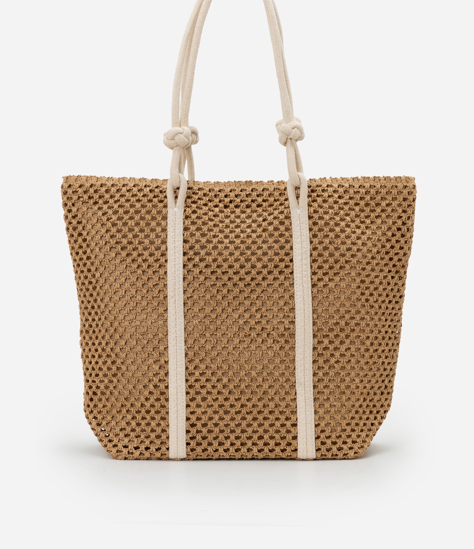 Bolsa de Praia em Papel com Alça de Corda com Nó Marrom 4