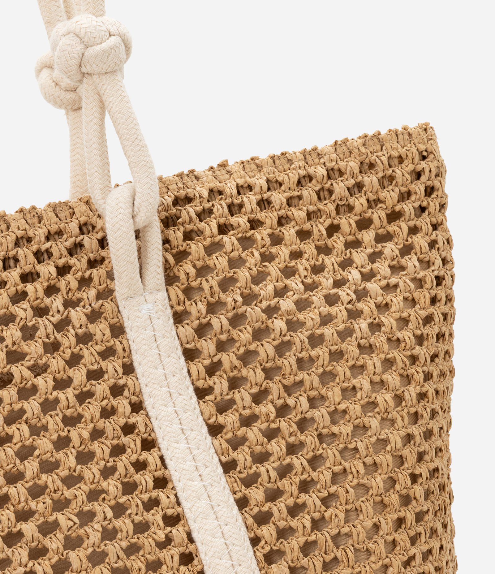 Bolsa de Praia em Papel com Alça de Corda com Nó Marrom 5