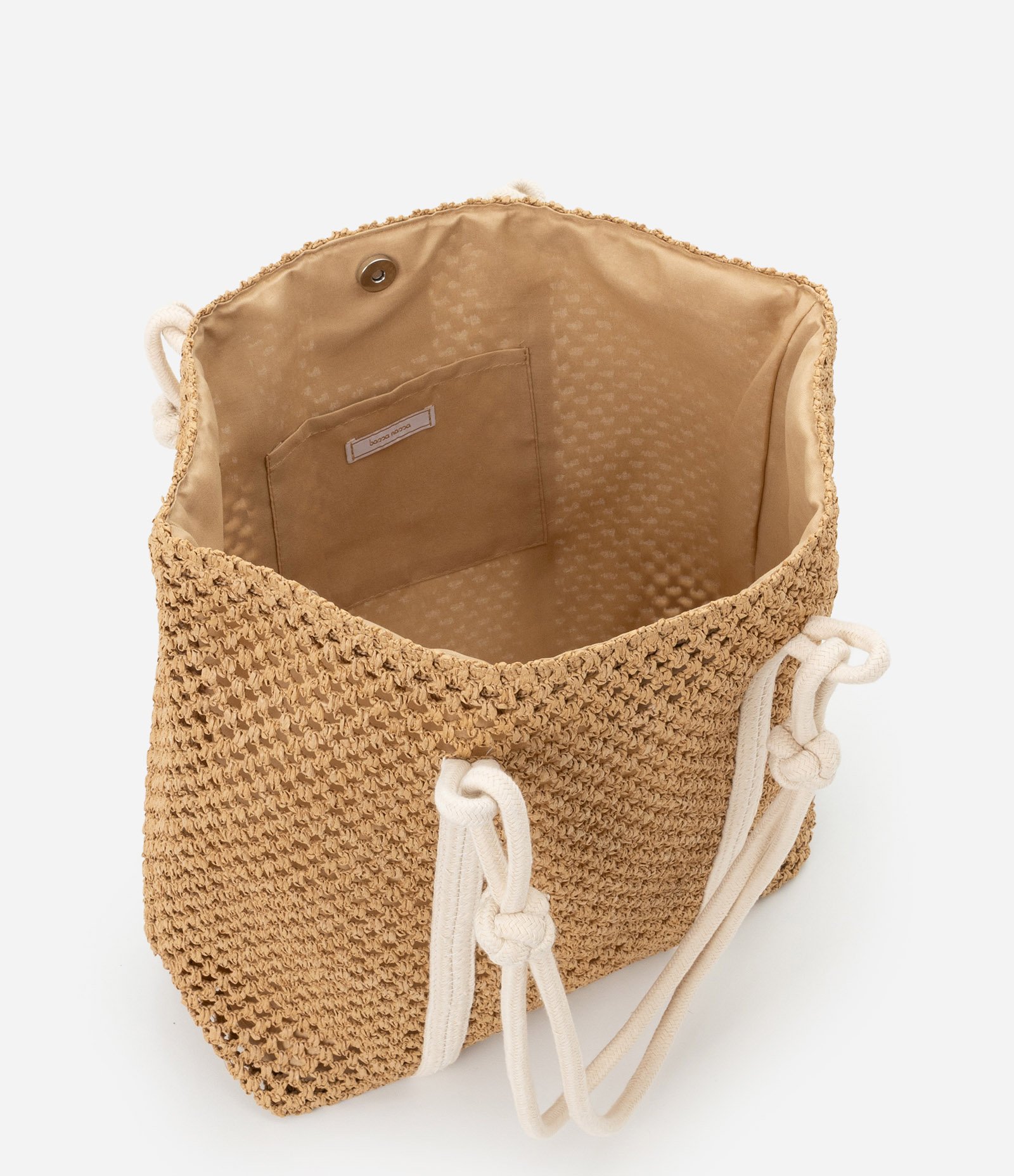 Bolsa de Praia em Papel com Alça de Corda com Nó Marrom 6