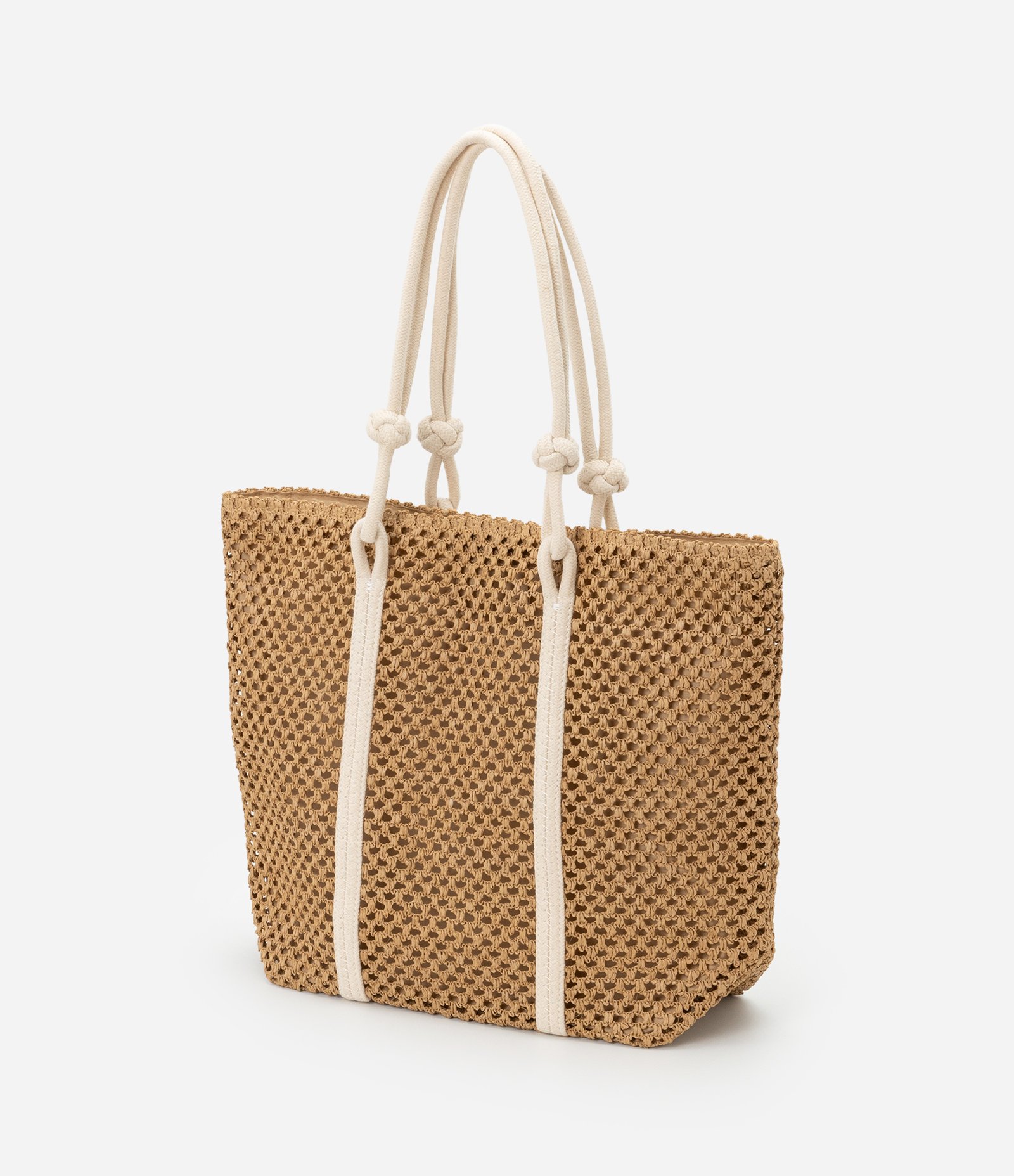 Bolsa de Praia em Papel com Alça de Corda com Nó Marrom 7