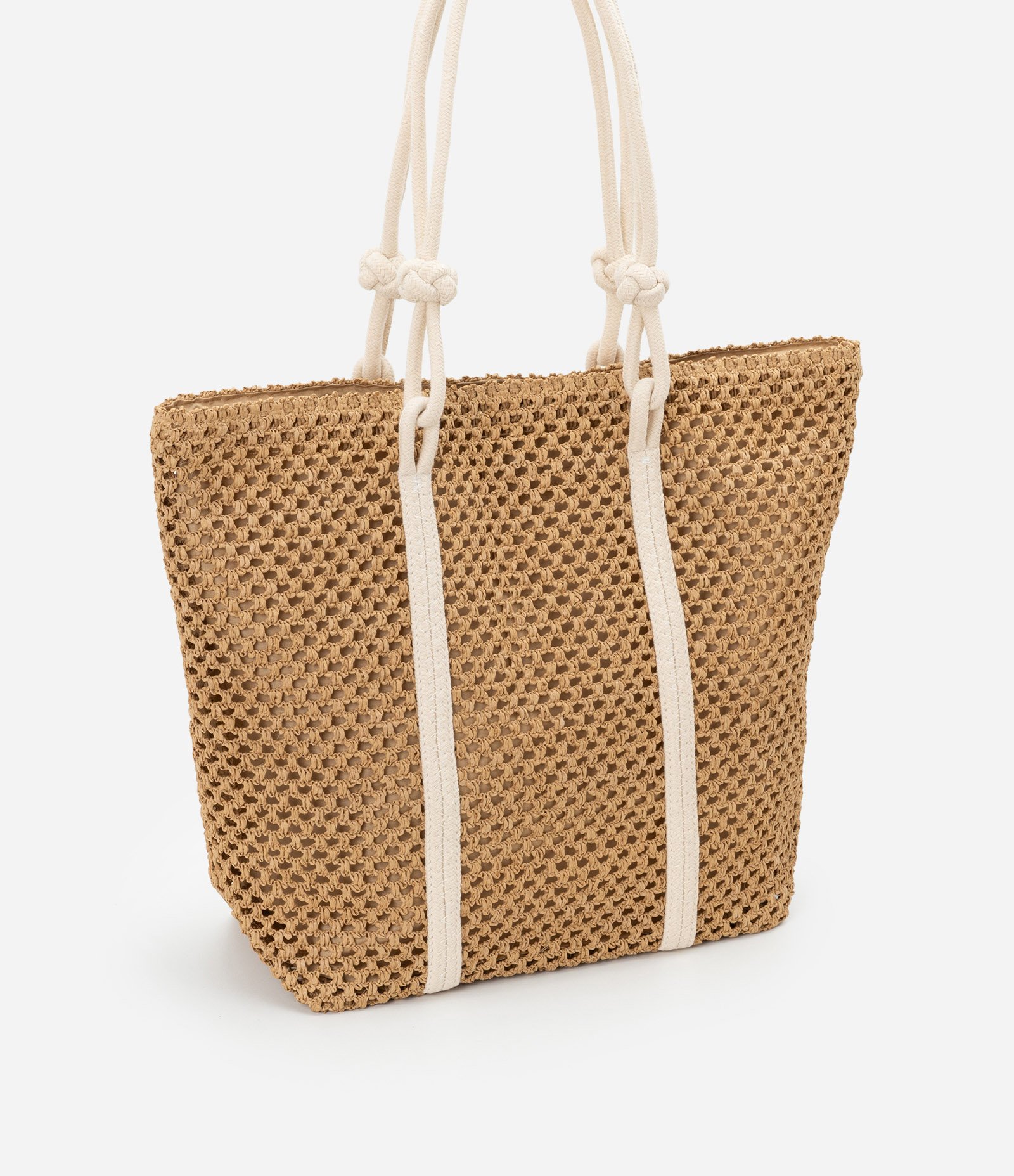 Bolsa de Praia em Papel com Alça de Corda com Nó Marrom 2