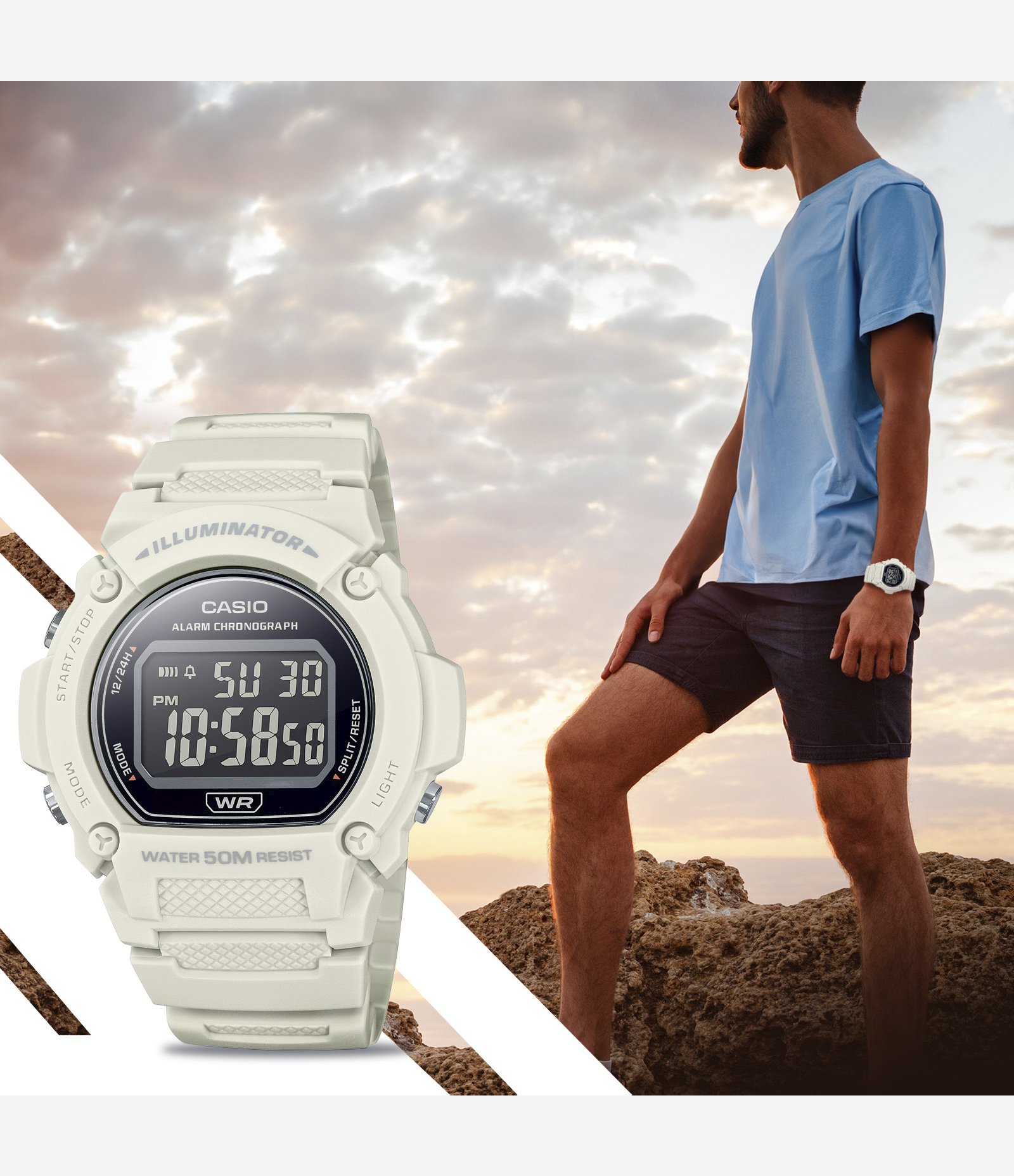 Relógio Digital Casio em Silicone W-219HC-8BV U 2