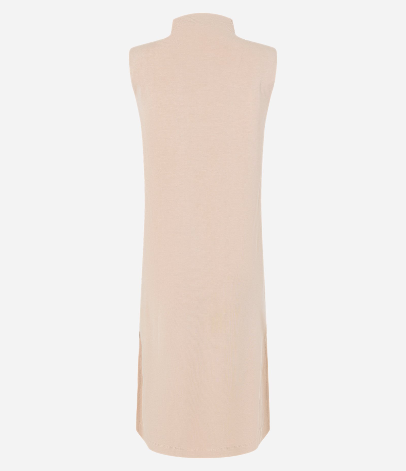 Vestido em Viscose com Ombreiras e Golinha Alta Off White 7