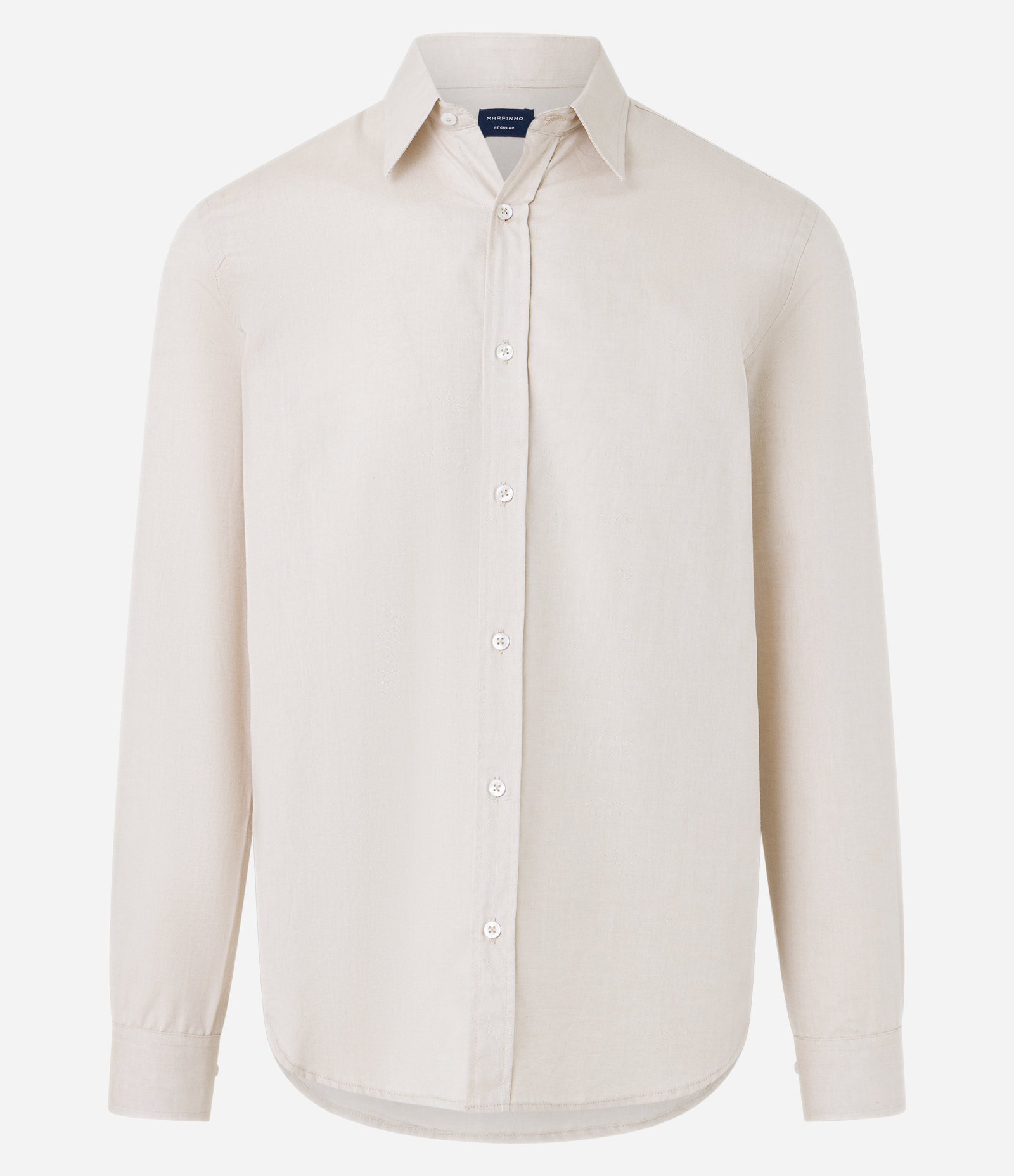 Camisa em Oxfordine com Abotoamento Frontal Crú 5