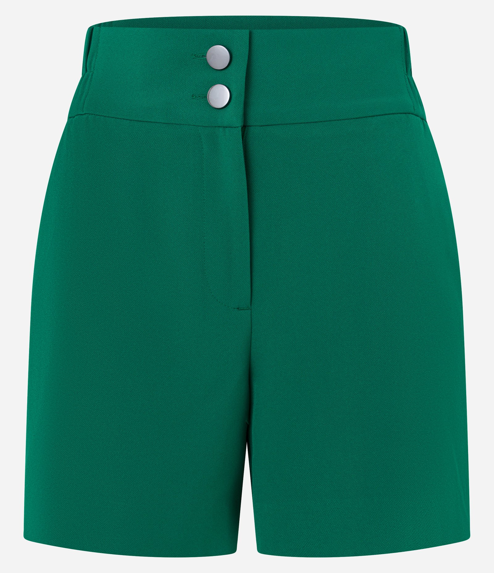 Short Alfaiatado com Cós Elástico e Abotoamento Duplo Verde Escuro 5