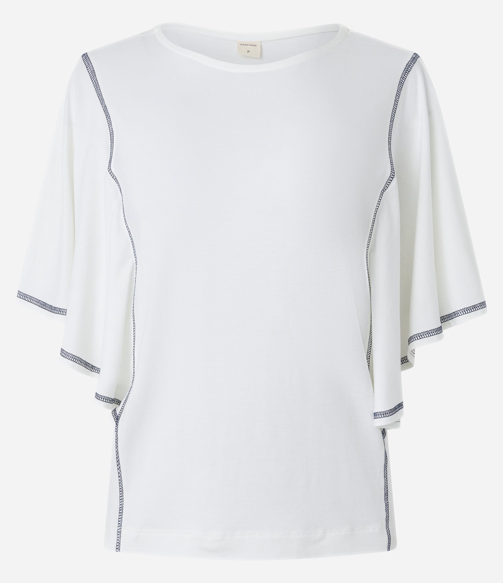 Blusa em Viscose com Manga Ampla e Detalhe Pespontado Branco Neve 5
