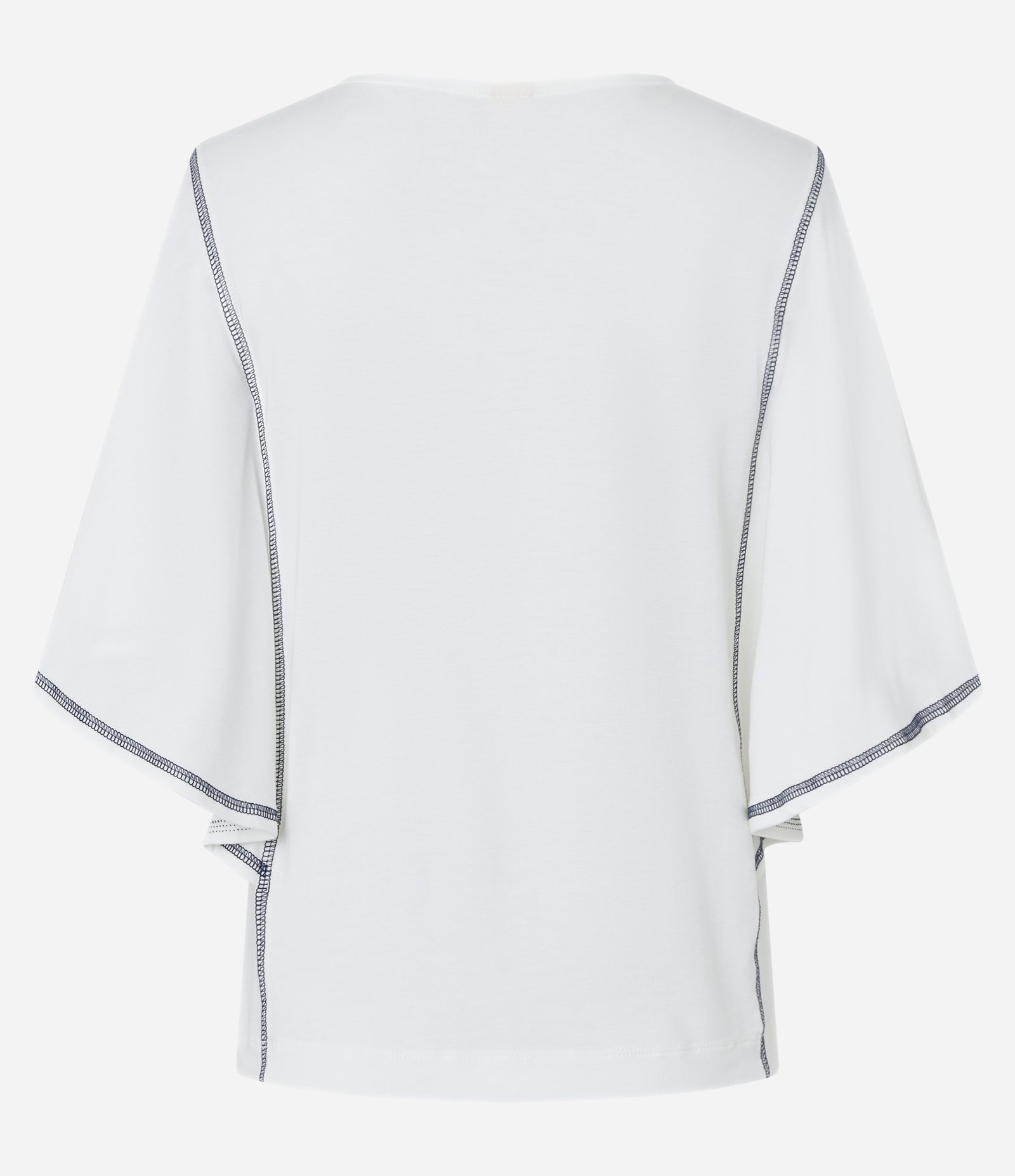 Blusa em Viscose com Manga Ampla e Detalhe Pespontado Branco Neve 6
