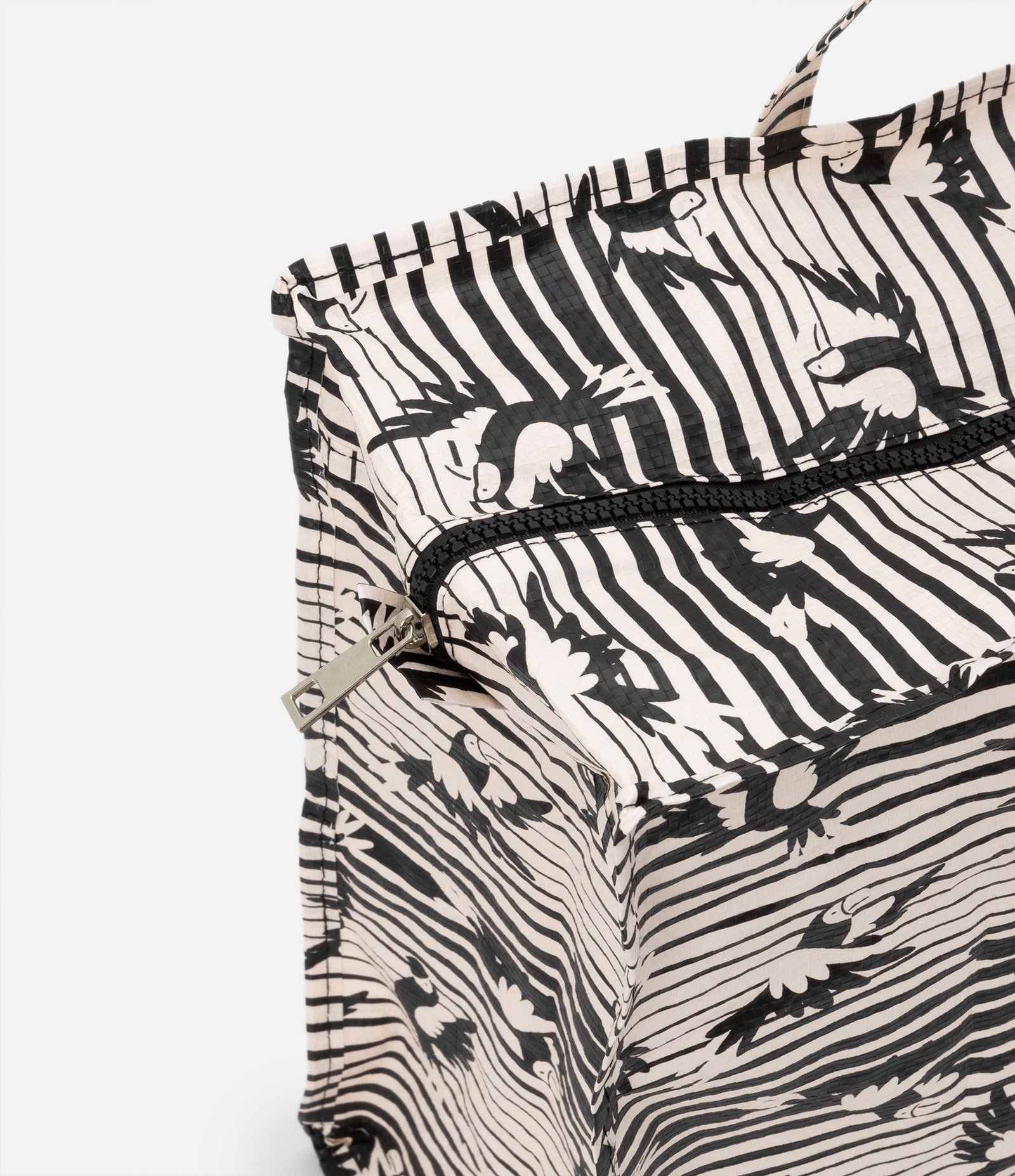 Sacola de Compras Grande com Estampa de Pássaros Off White 4