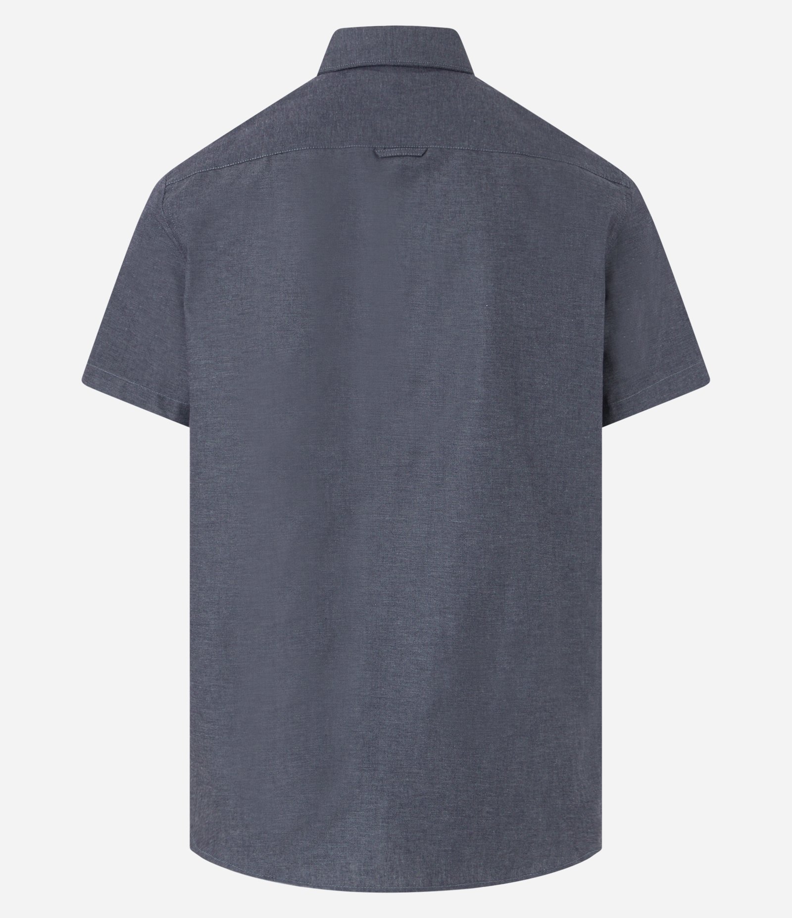 Camisa Comfort em Oxford com Gola Colarinho e Manga Curta Cinza 2