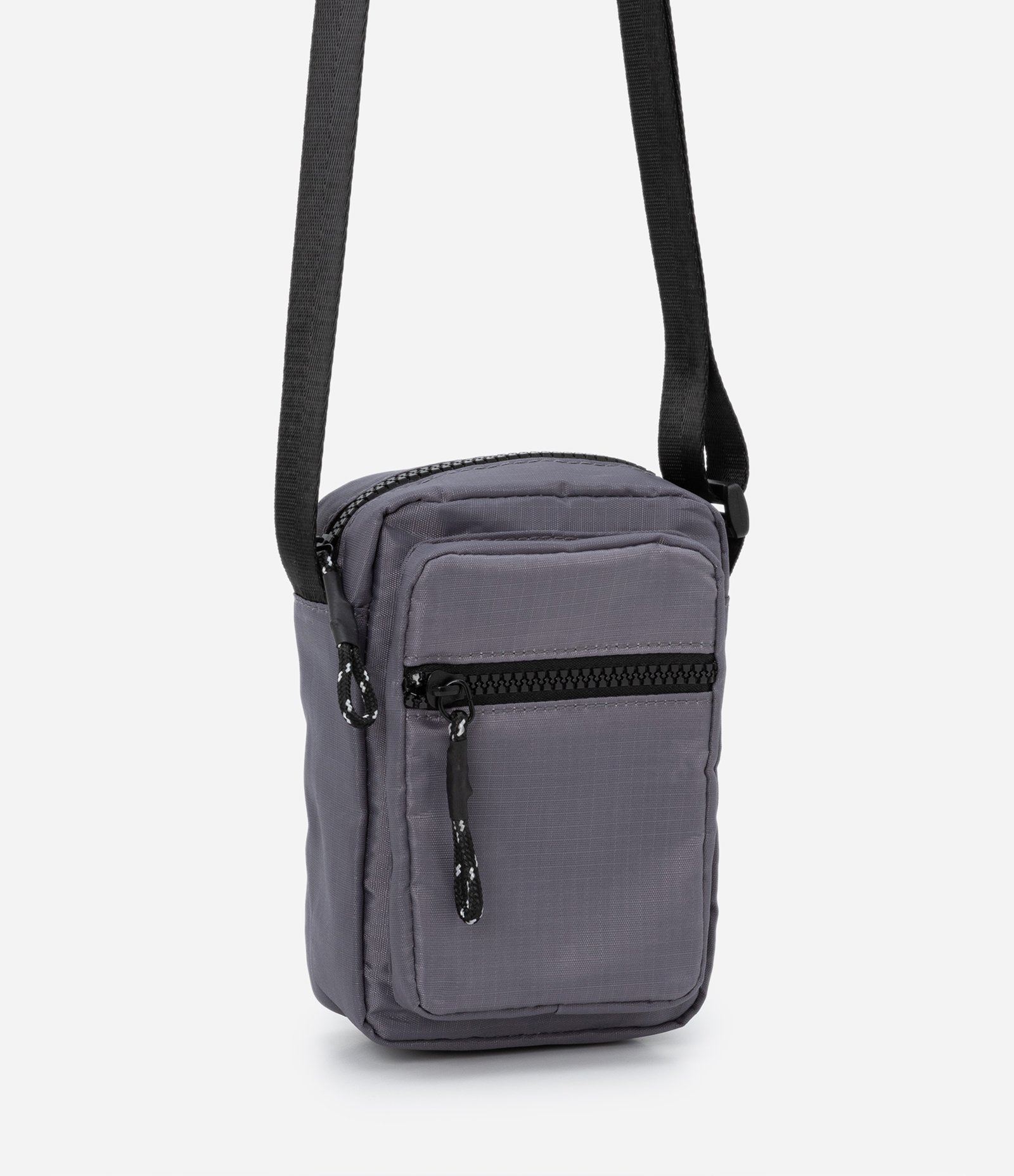 Bolsa Mini Bag com Bolso Frontal e Alça por Engate Cinza 1