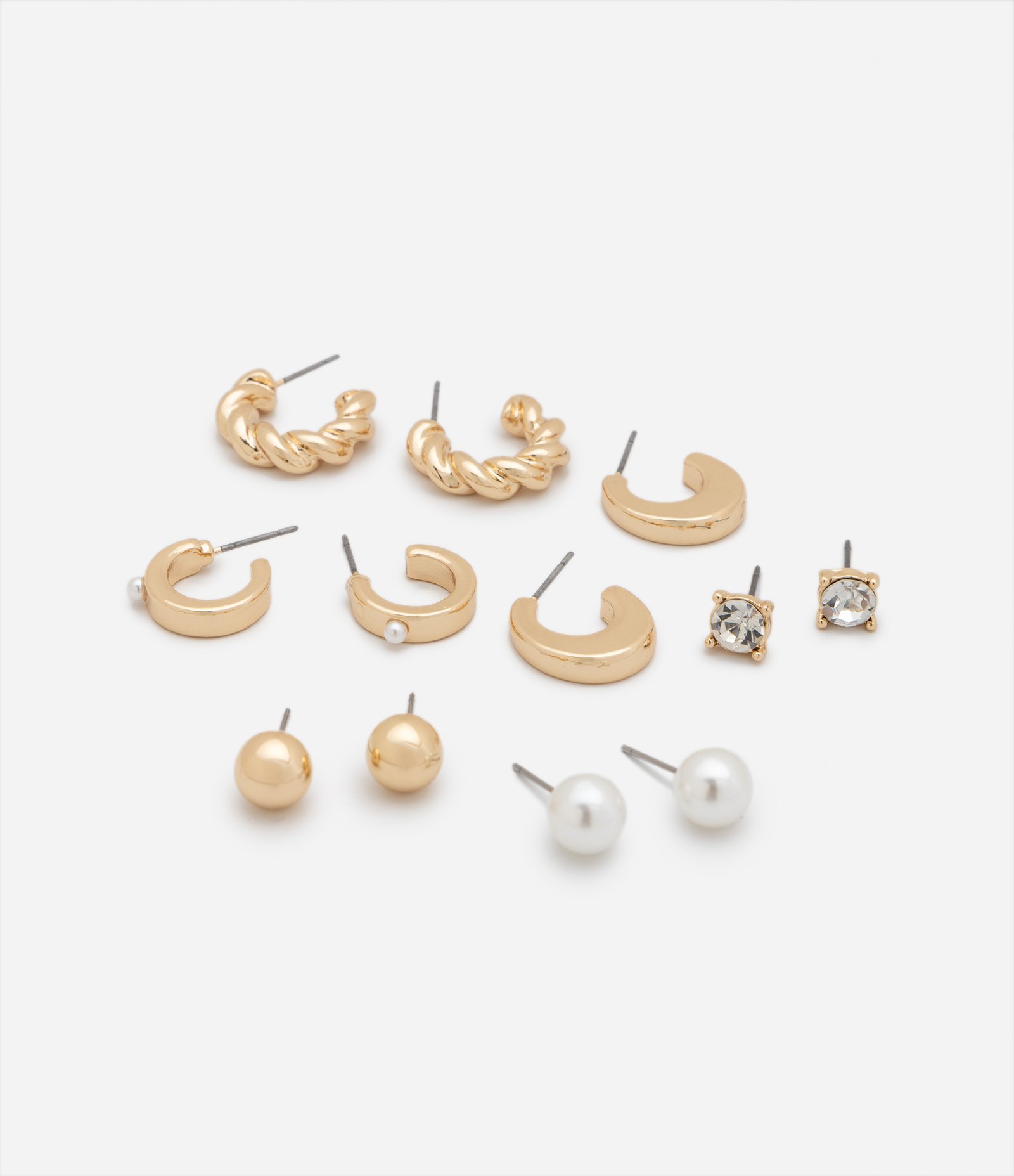 Kit 06 Brincos em Diferentes Formatos Dourado 2