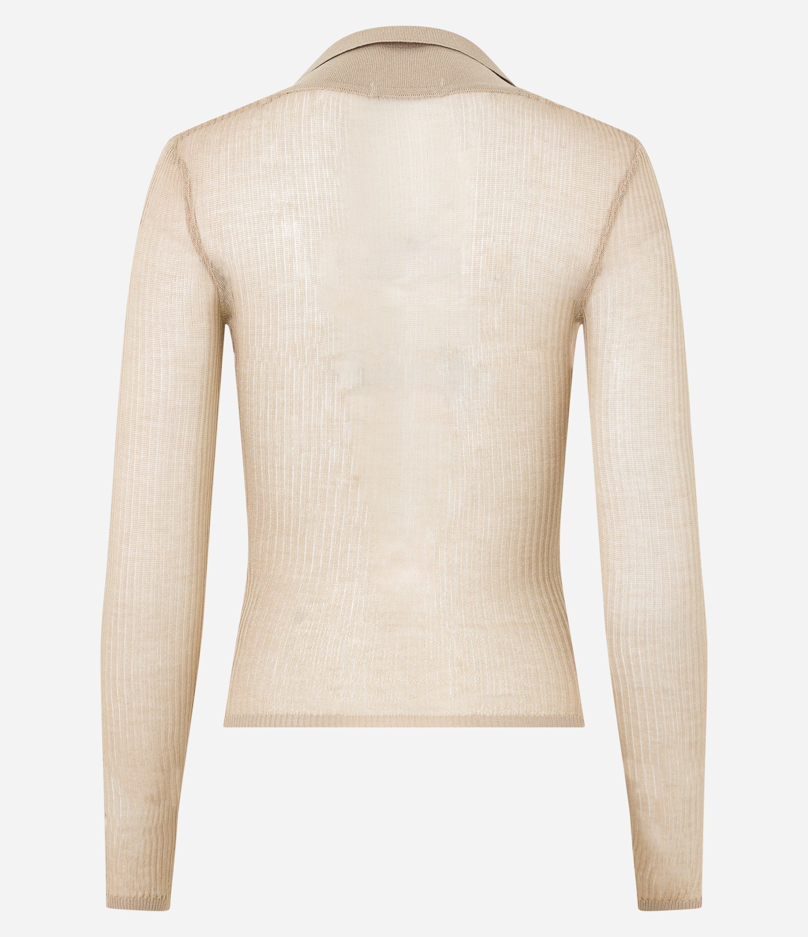 Blusa em Viscose com Gola Polo e Texturas Bege 3