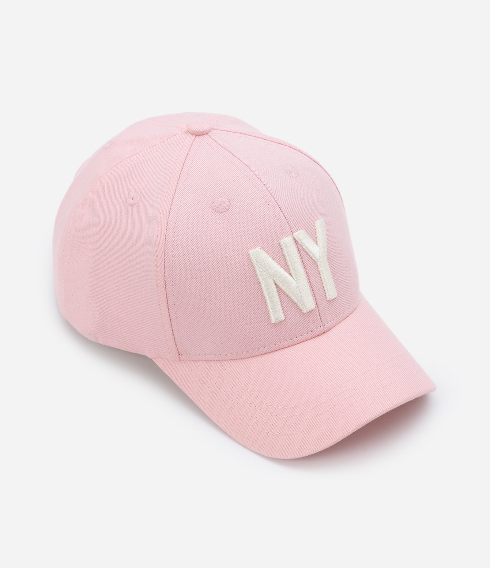 Boné Aba Curva em Algodão 06 Panel com Bordado New York Rosa Claro 2