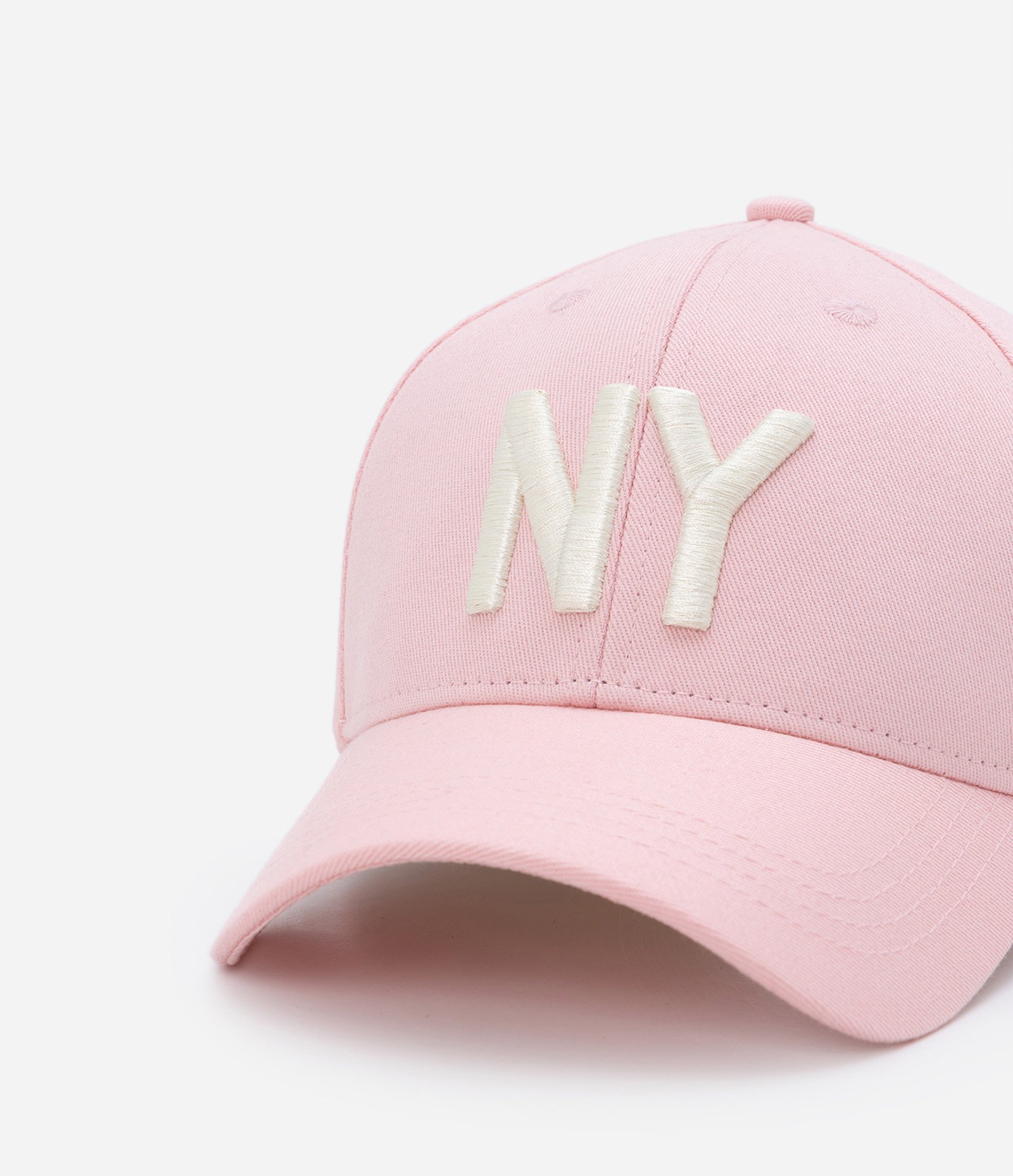Boné Aba Curva em Algodão 06 Panel com Bordado New York Rosa Claro 5