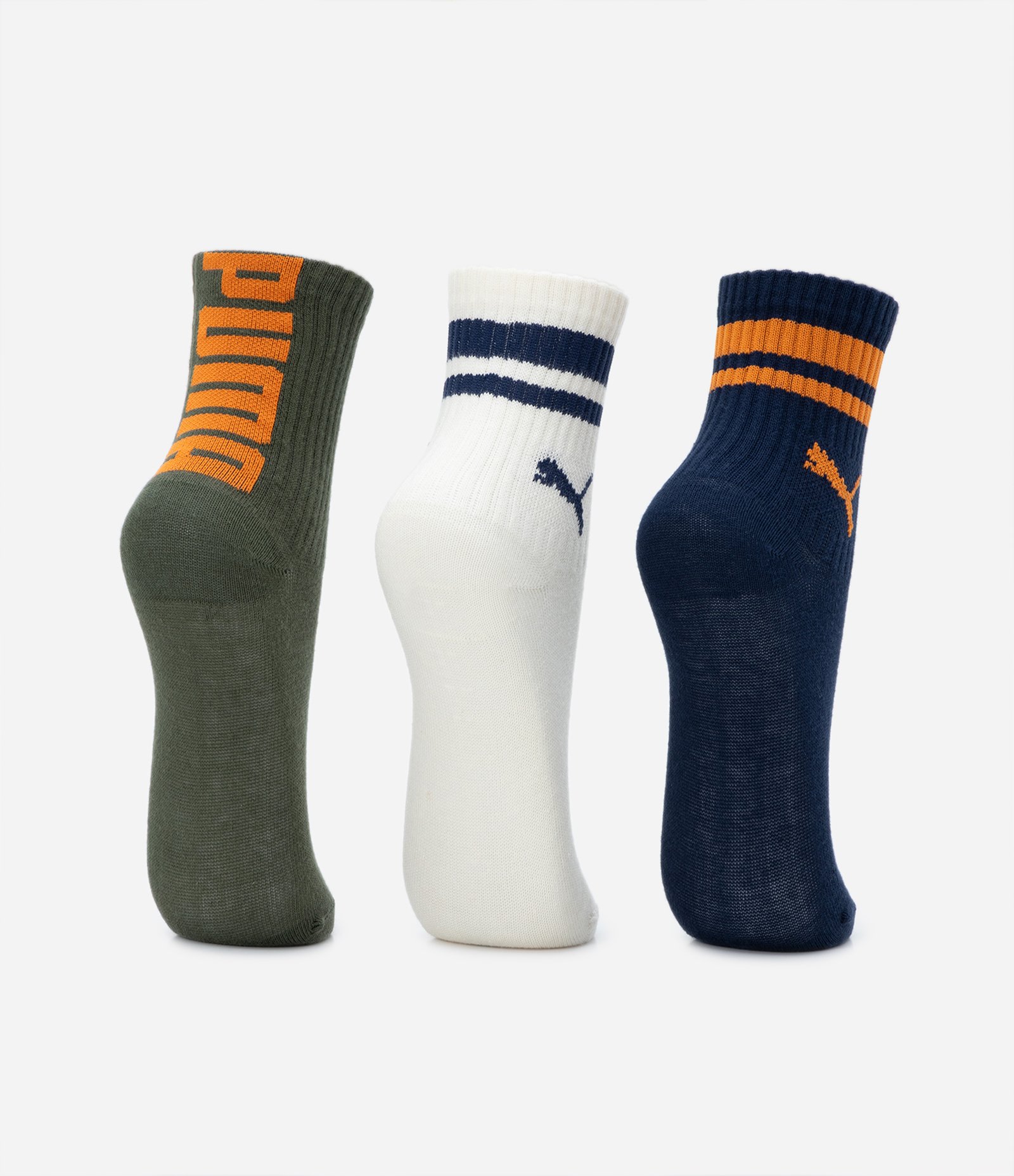 Kit 03 Meias Infantis com Estampa da Puma - Tam 25 ao 34 Preto/Branco 3