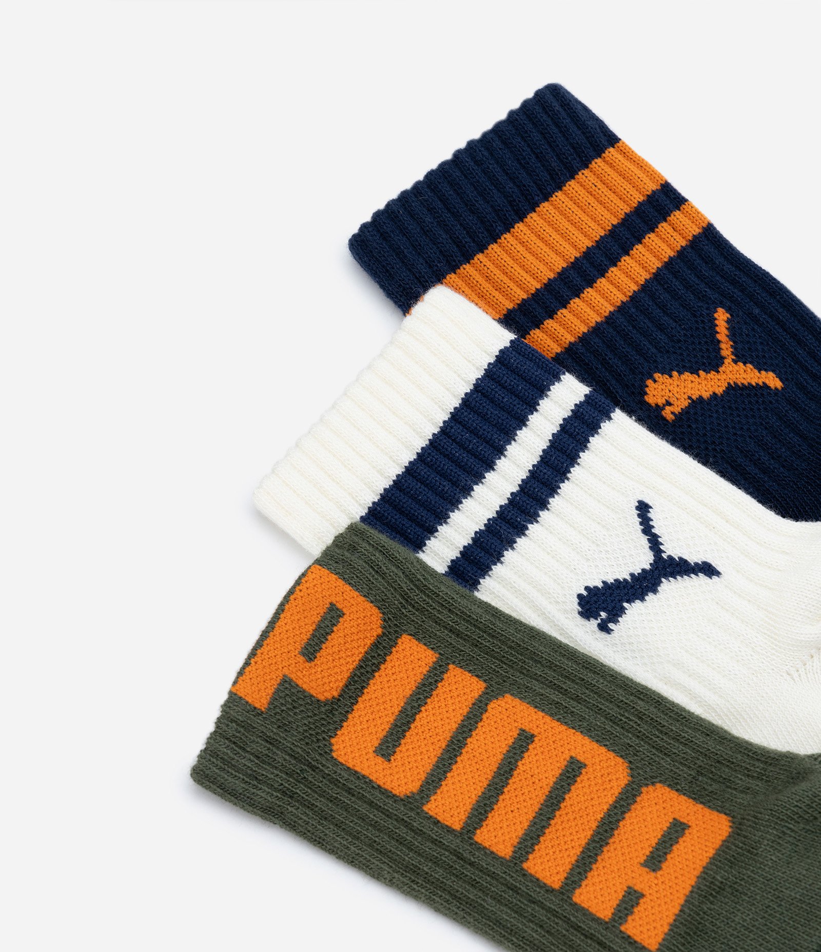 Kit 03 Meias Infantis com Estampa da Puma - Tam 25 ao 34 Preto/Branco 4