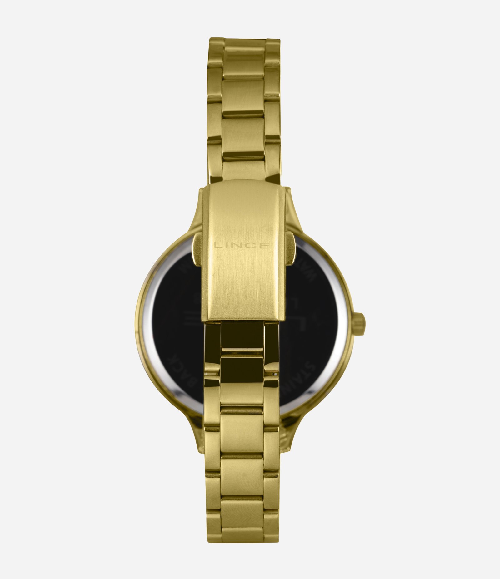 Rel Gio Feminino Lince Analogico Caixa E Pulseira De Metal Dourado