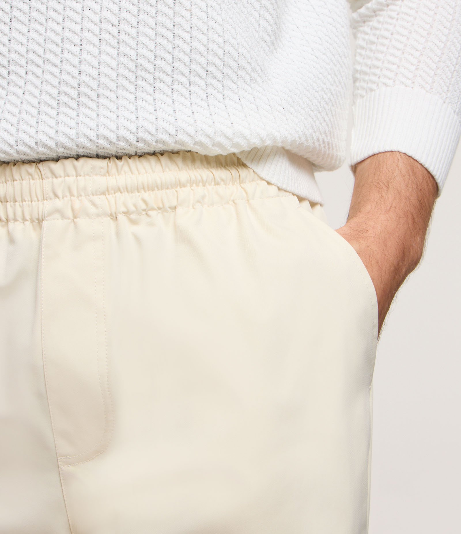 Calça Wide Leg com Bolso Lateral Bege 5