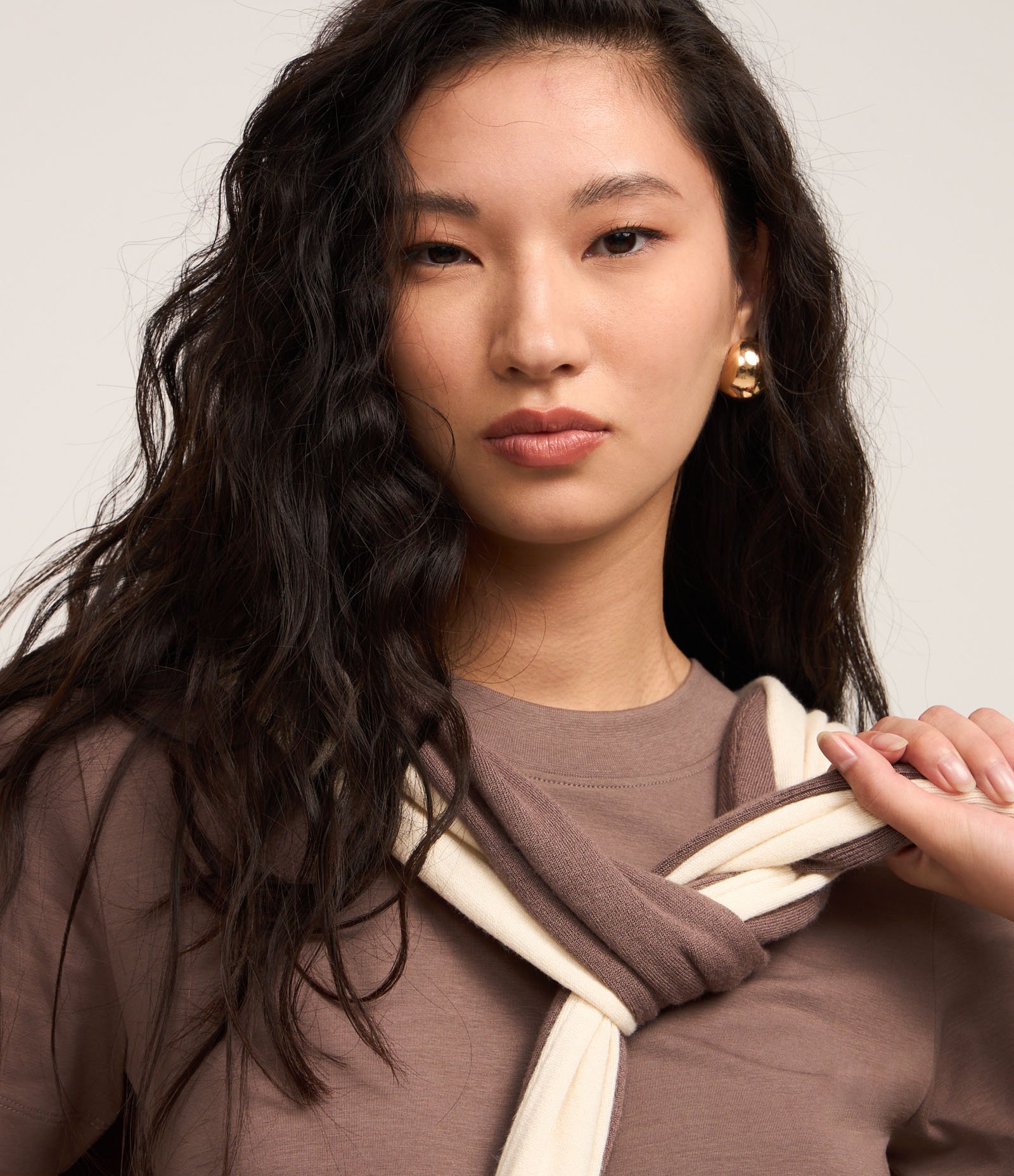 Blusa Básica Justinha em Ribana de Algodão Marrom 4