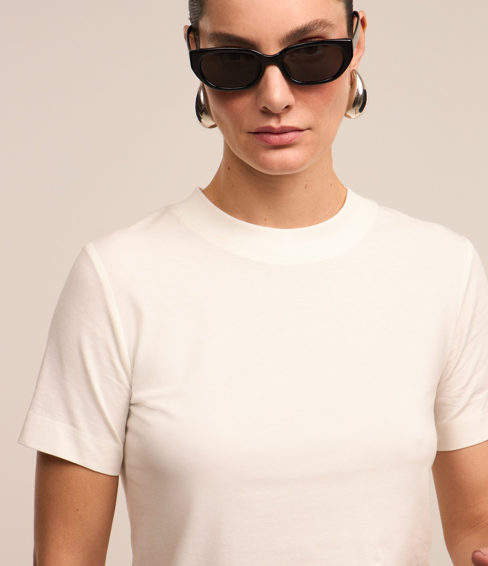 Blusa Básica Justinha em Ribana de Algodão Off White 4