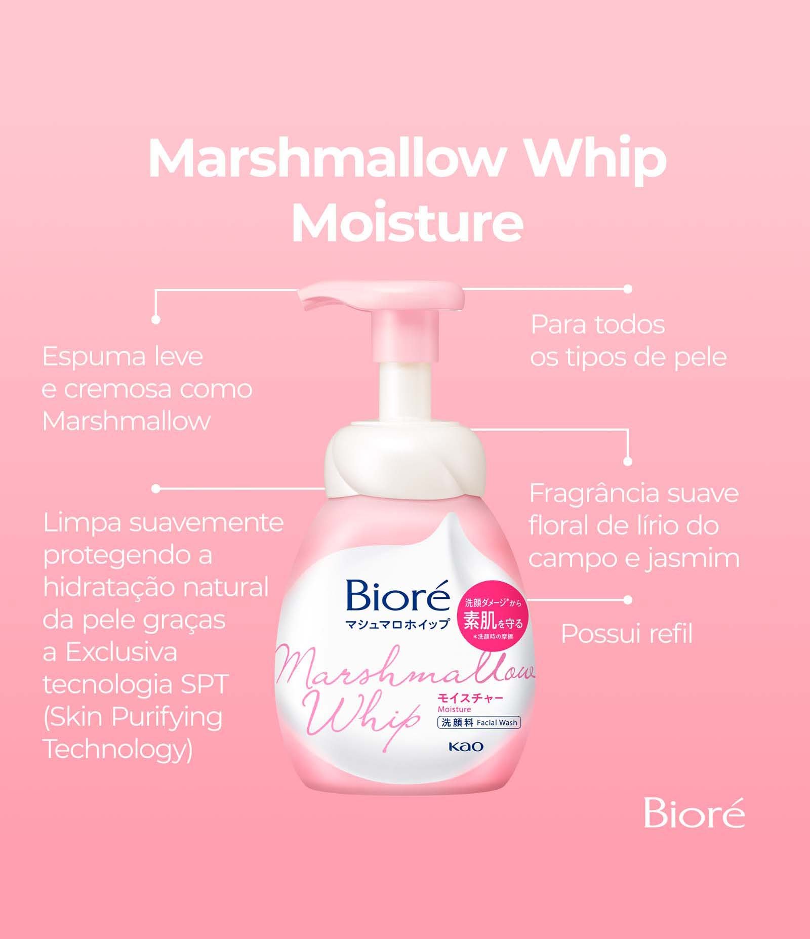 Sabonete líquido Facial Bioré Marshmallow Whip Moisture 150ml 2