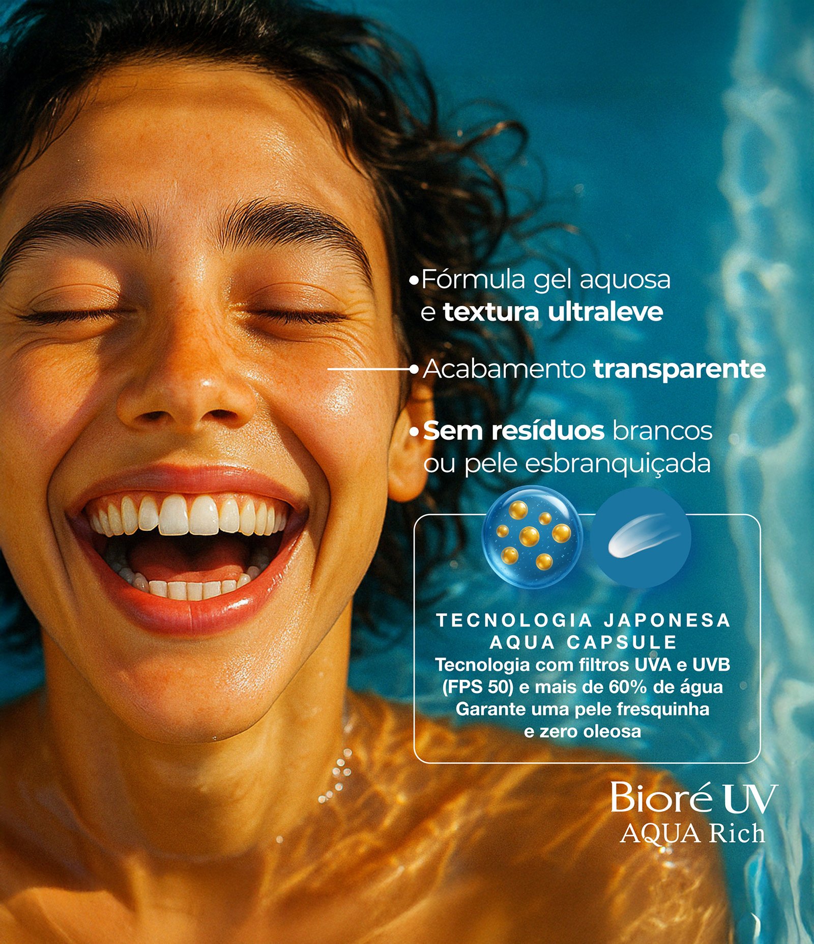 Protetor Solar Bioré UV Aqua Rich Watery Essence FPS 50 70g 70g 4