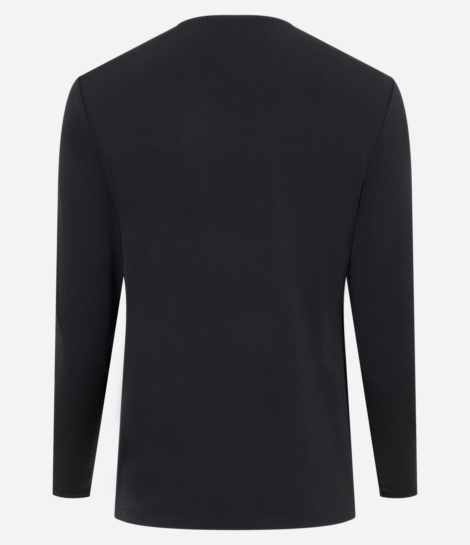 Blusa em Microfibra com Prega Frontal e Sobreposição Preto 6