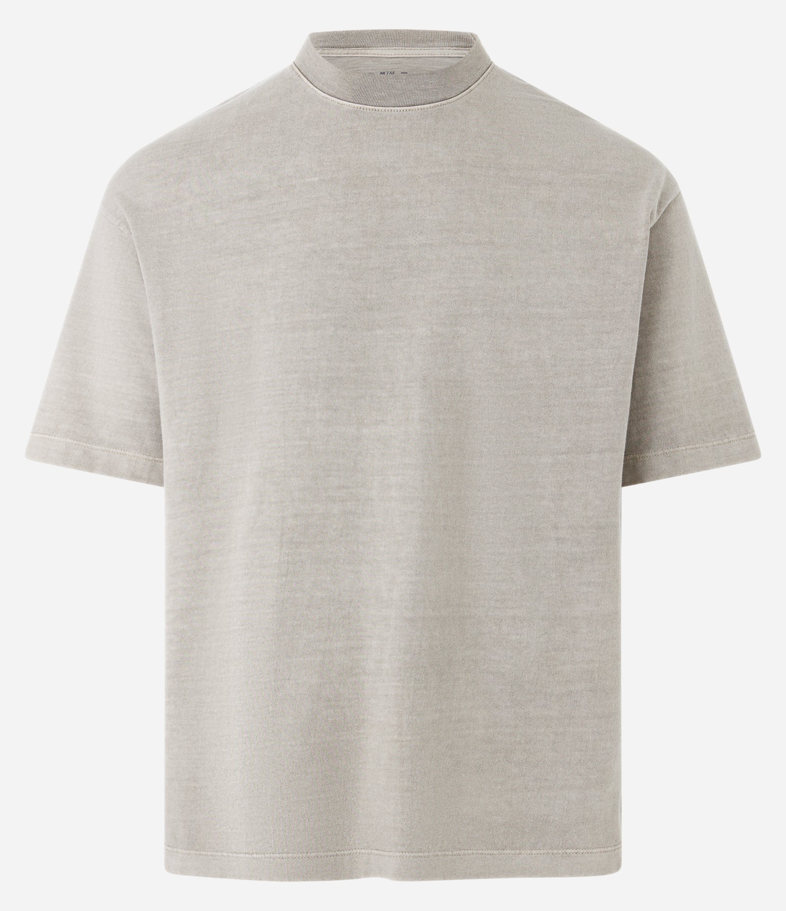 Camiseta Boxy em Algodão Estonada com Gola Alta Bege 5