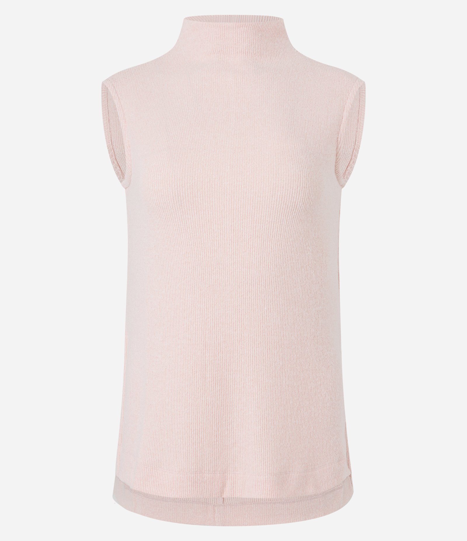 Blusa Sem Manga em Ribana com Golinha Alta Rosa Claro 5