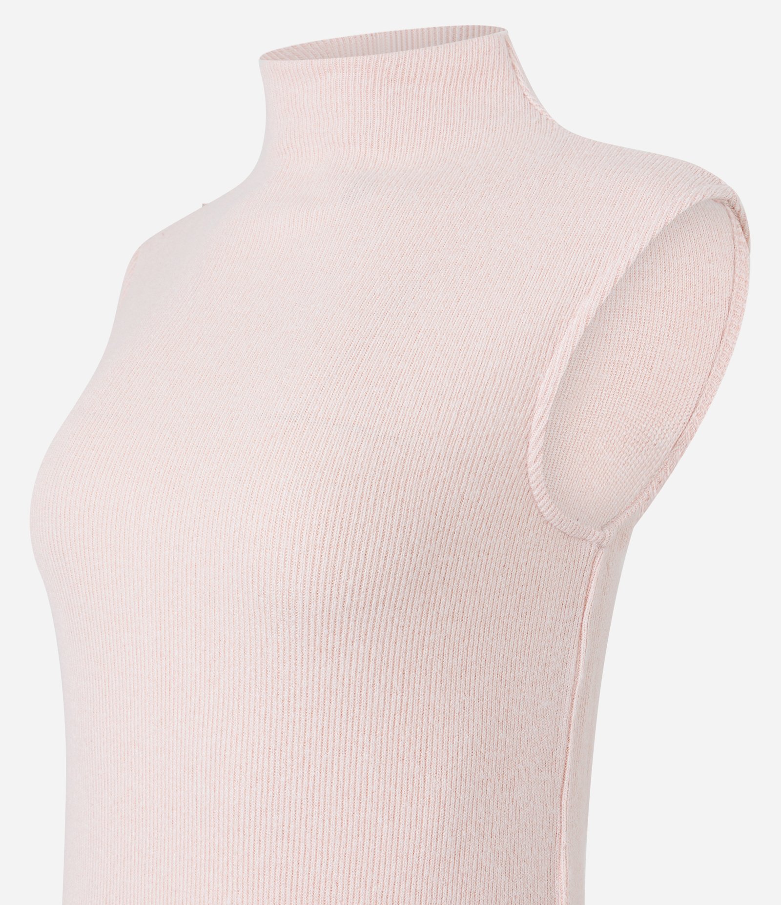 Blusa Sem Manga em Ribana com Golinha Alta Rosa Claro 6