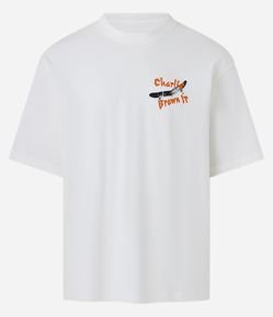 Camiseta Boxy em Meia Malha com Estampa Frente e Costas Charlie Brown Jr