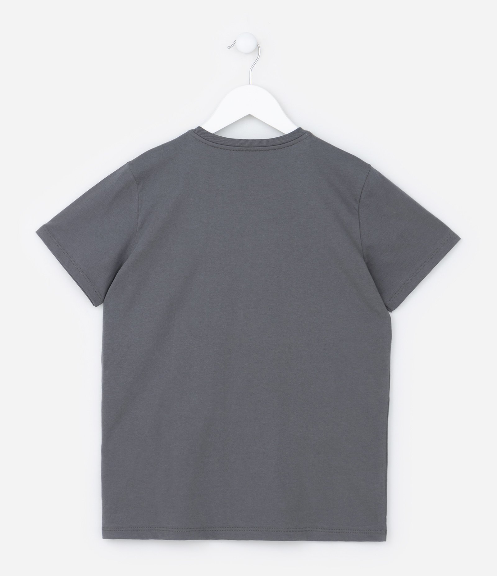 Camiseta Infantil em Algodão Estampa Wandinha e Amiga - Tam 7 a 14 anos Cinza 2