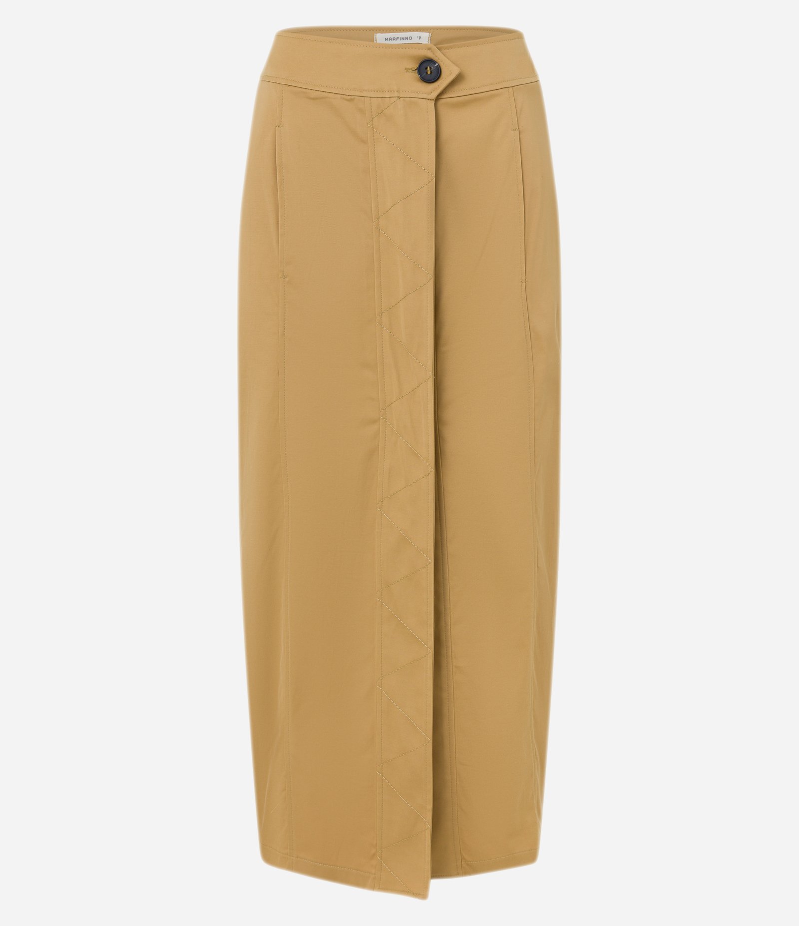 Saia Midi Alfaiatada com Fechamento Frontal
e Recortes Amarelo 6