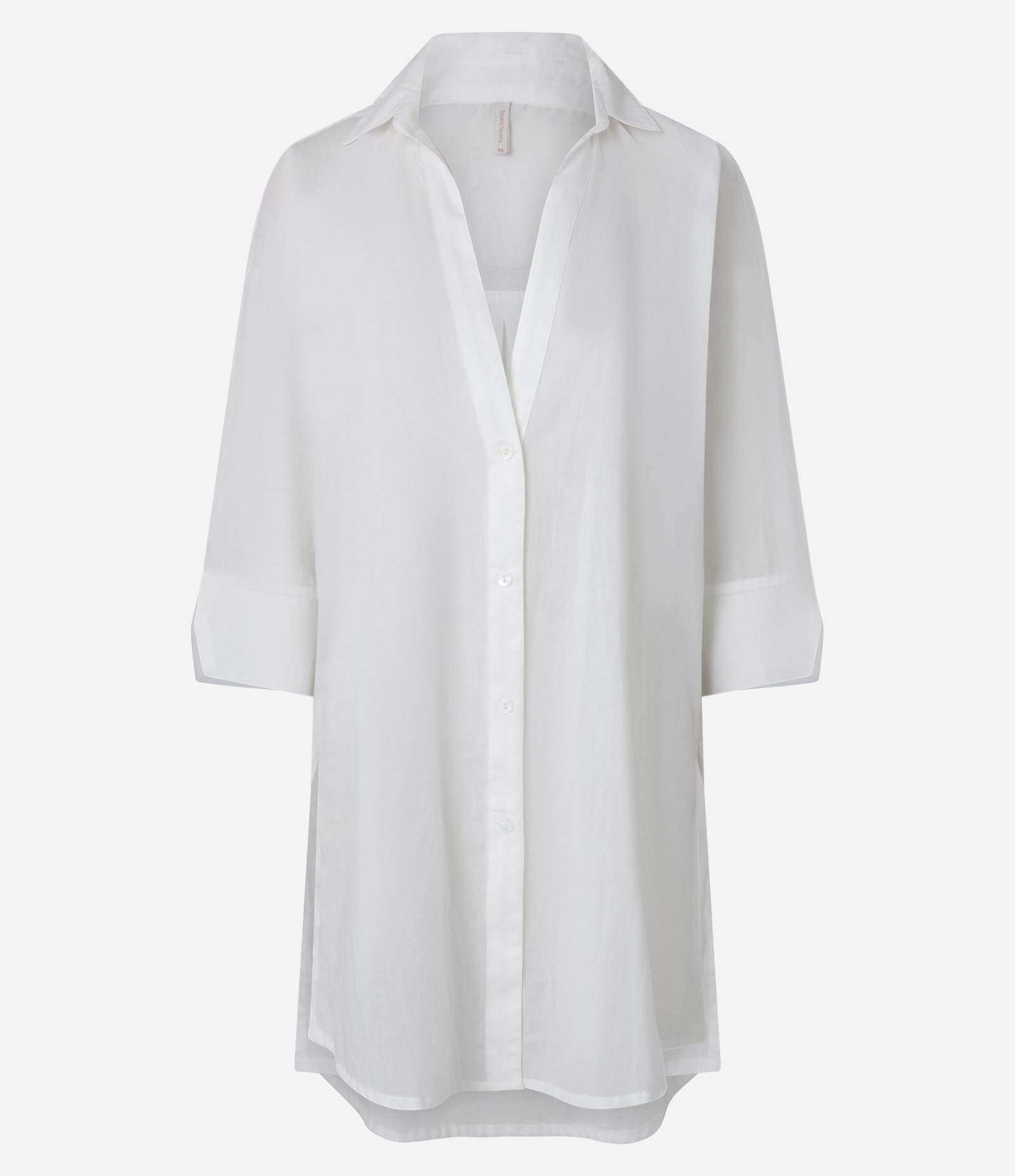 Saída de Praia Camisa em Voal com Mangas 3/4 Off White 4