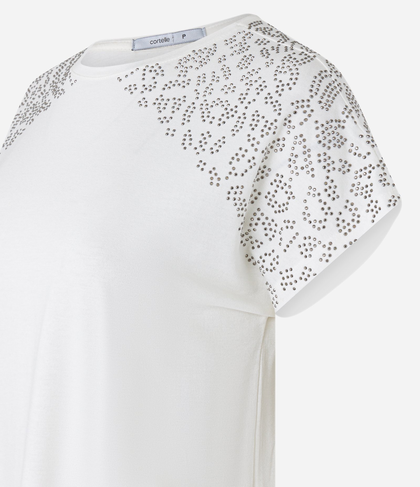 Blusa em Algodão com Strass em Padronagem Animal Print Onça Branco 6