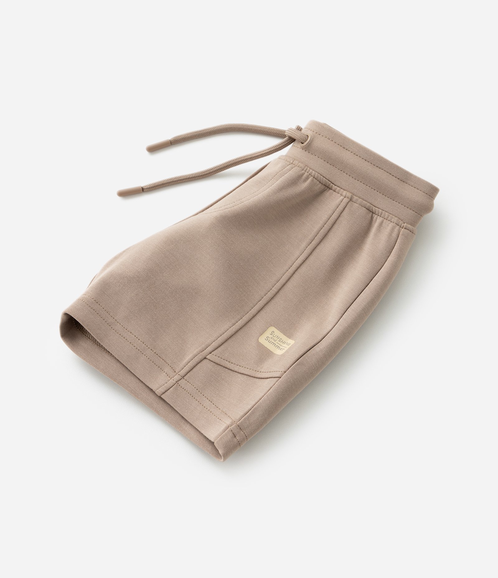 Bermuda Infantil em Modal com Recortes - Tam 1 a 5 anos Marrom Claro 5